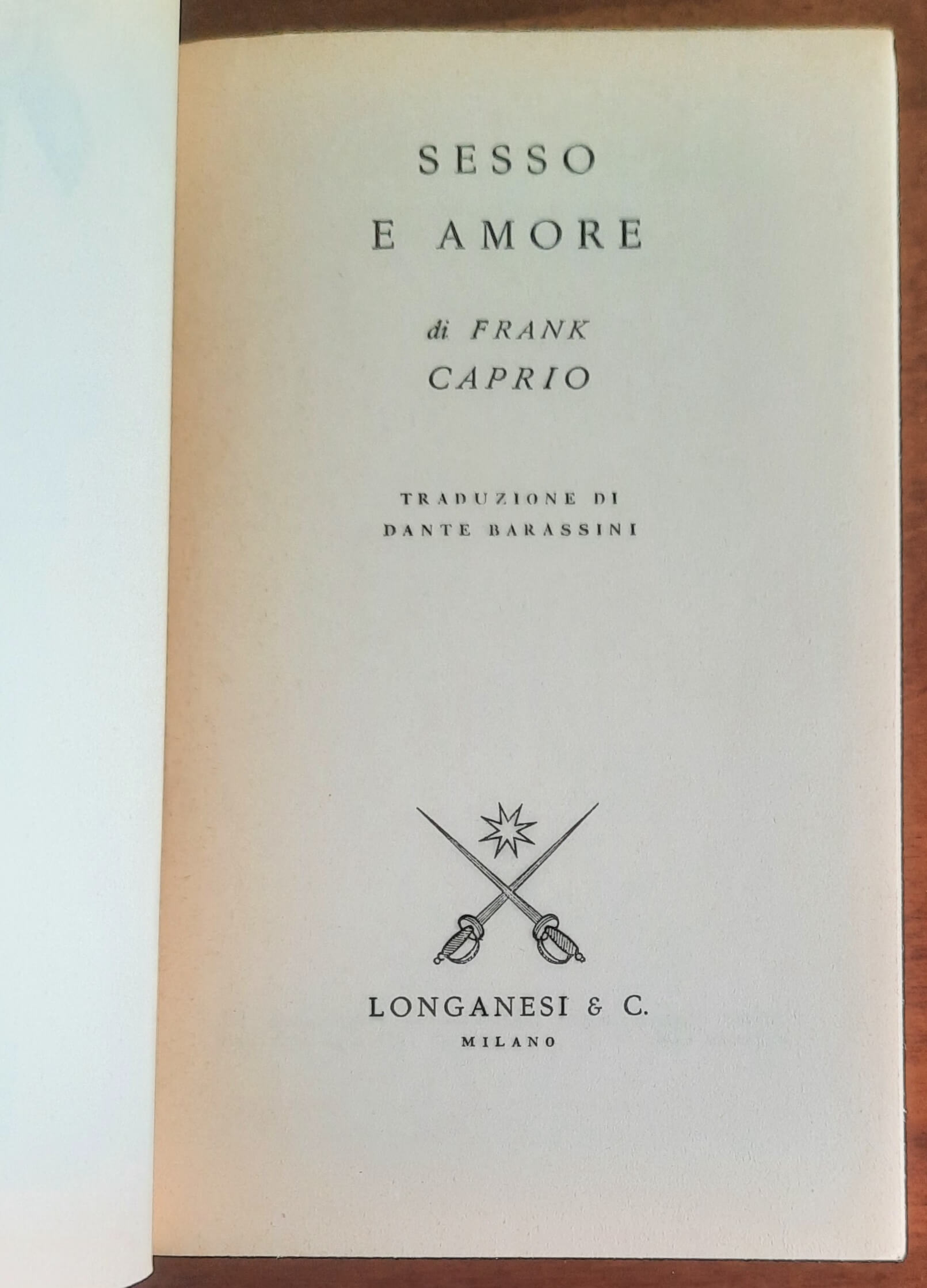 Sesso e amore - di Frank Caprio - Longanesi