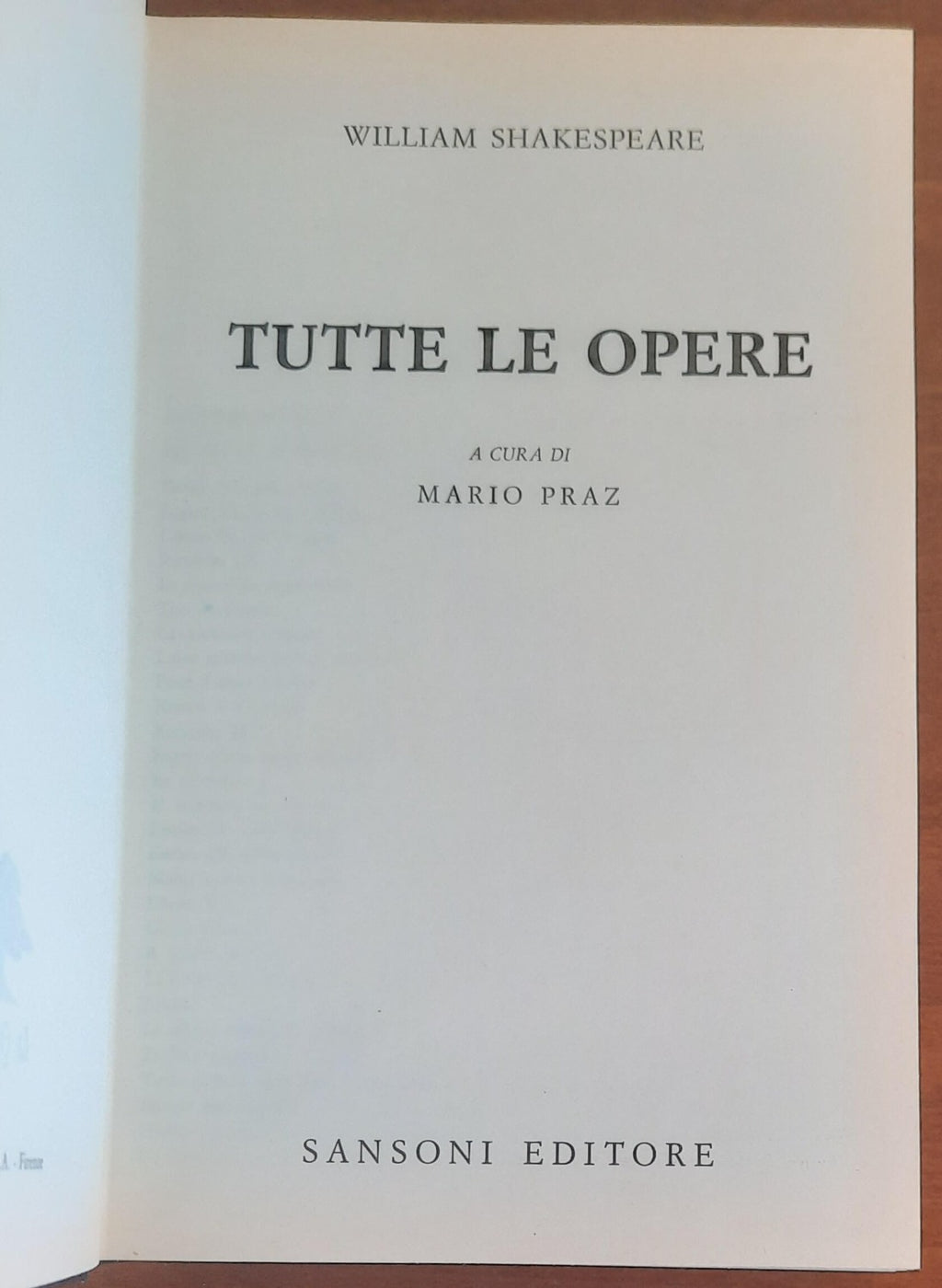 Shakespeare. Tutte le opere - Sansoni Editore - 1989 - Libreria Biellese