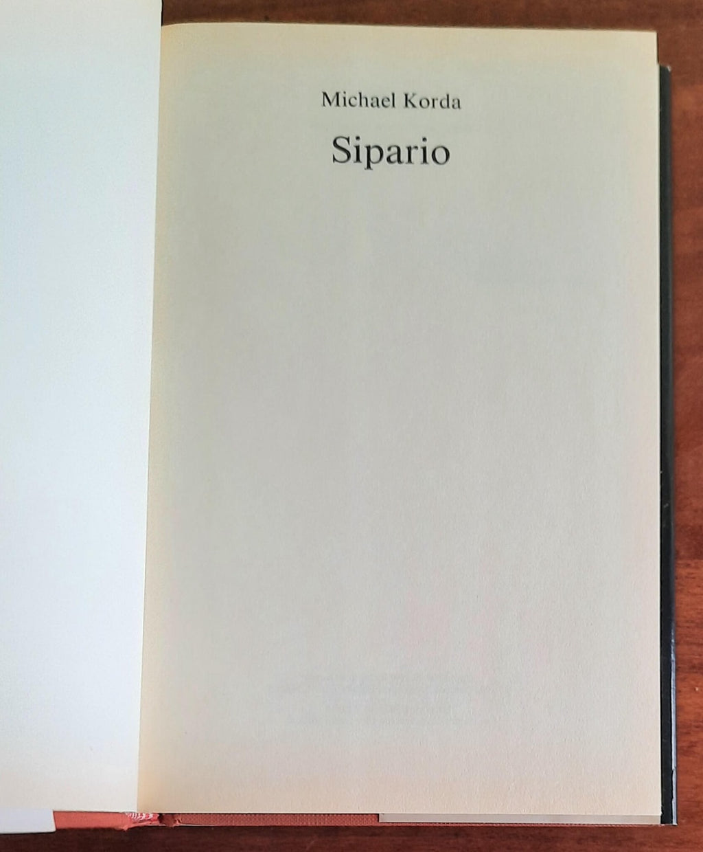 Sipario - di Michael Korda - CDE - 1993