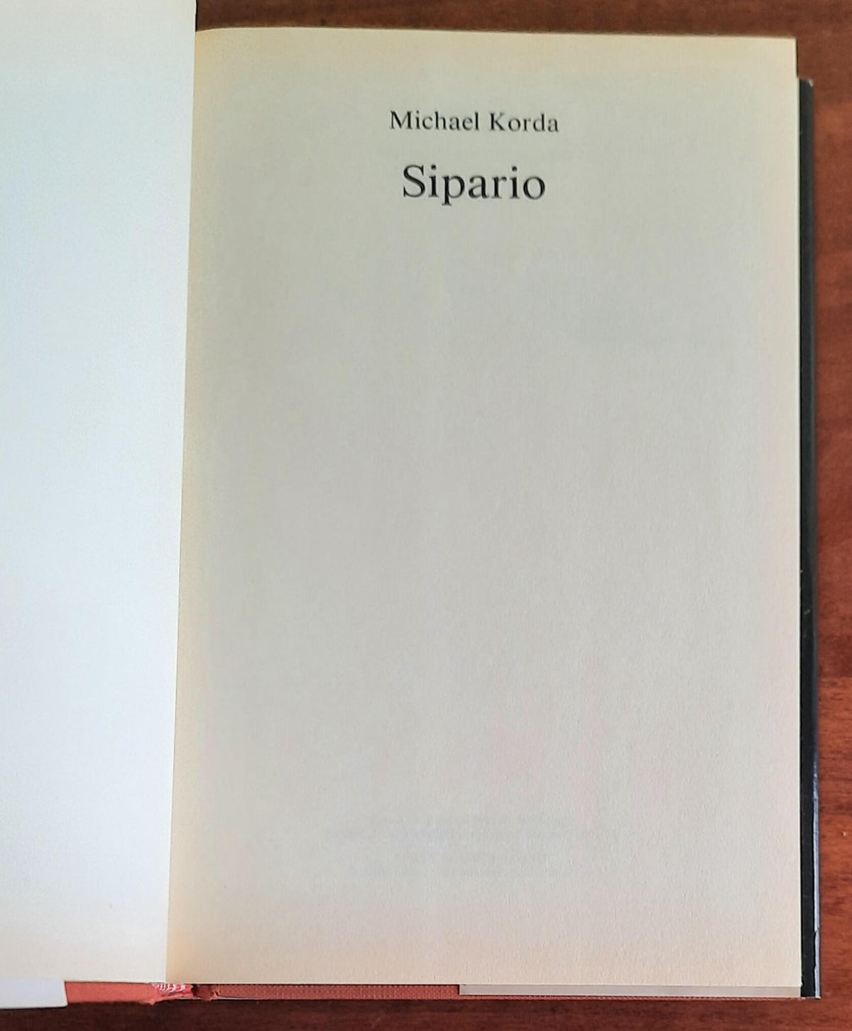 Sipario - di Michael Korda - CDE - 1993