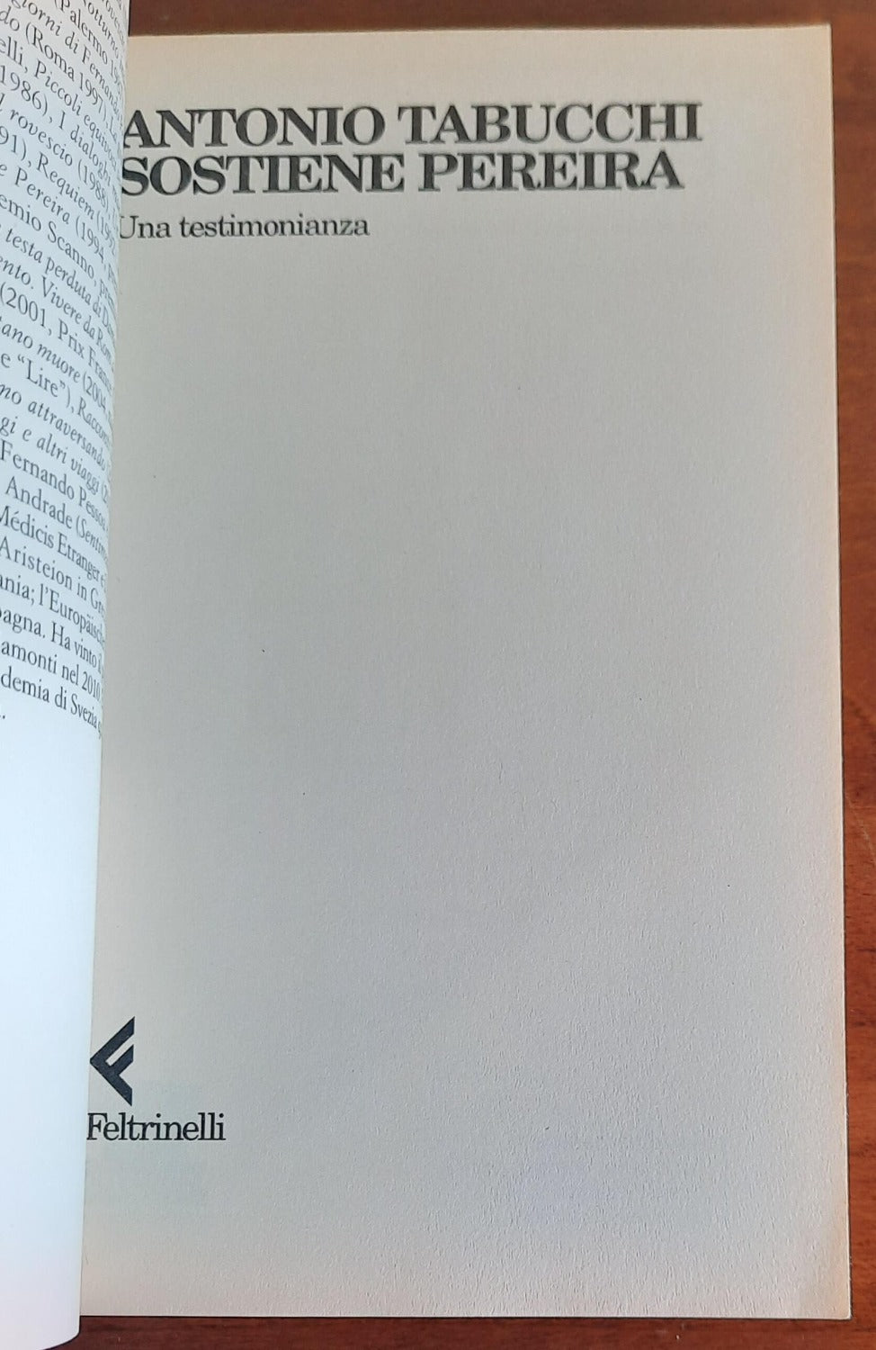 Sostiene Pereira. Una testimonianza - Libreria Biellese