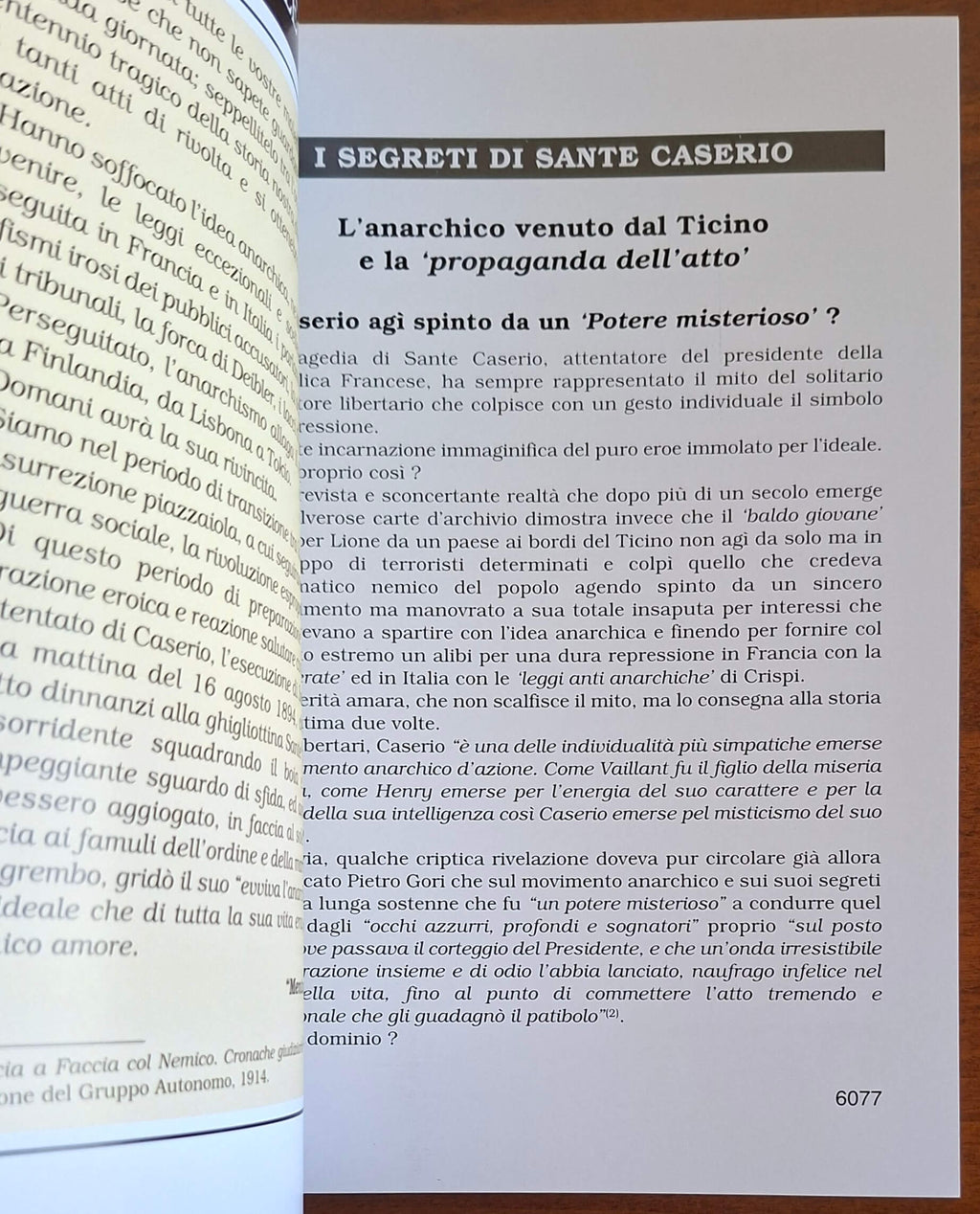 Storia Ribelle n. 64 - I segreti di Sante Caserio. L'anarchico venuto dal Ticino e la propaganda dell'atto