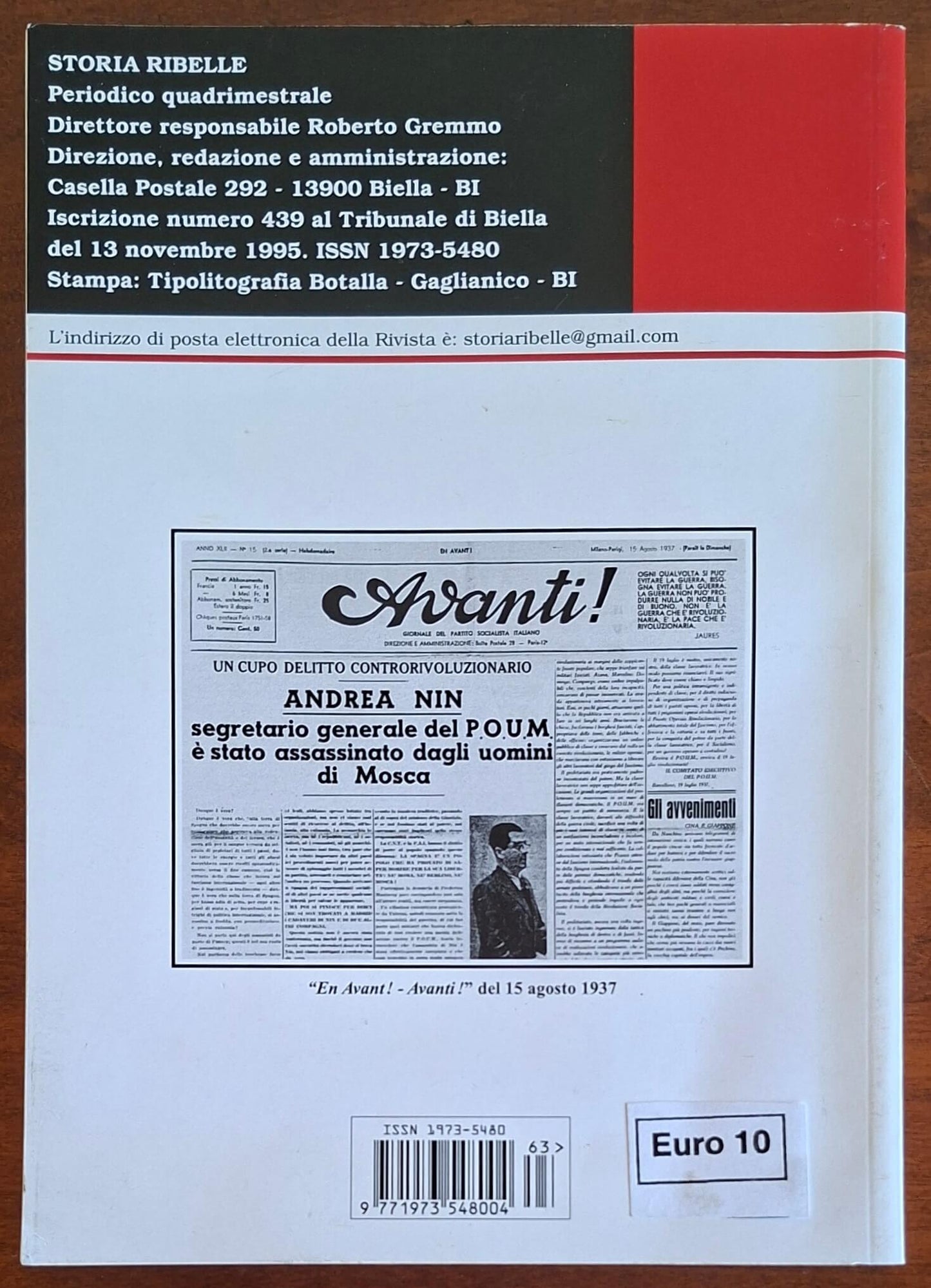 Storia Ribelle n. 63 - La repressione stalinista degli irregolari, degli anarchici e del P.O.U.M. Trotskista nella guerra di Spagna