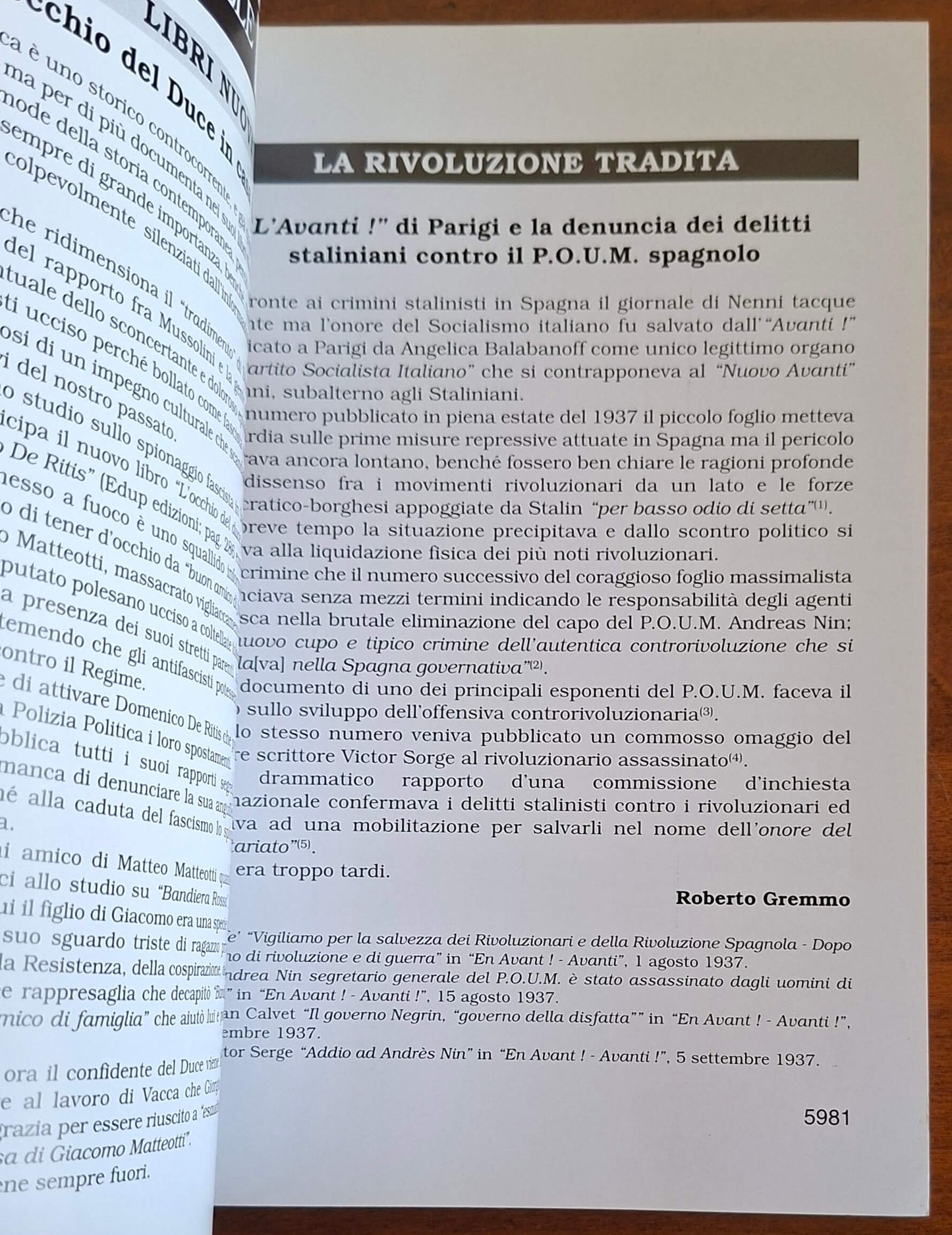 Storia Ribelle n. 63 - La repressione stalinista degli irregolari, degli anarchici e del P.O.U.M. Trotskista nella guerra di Spagna