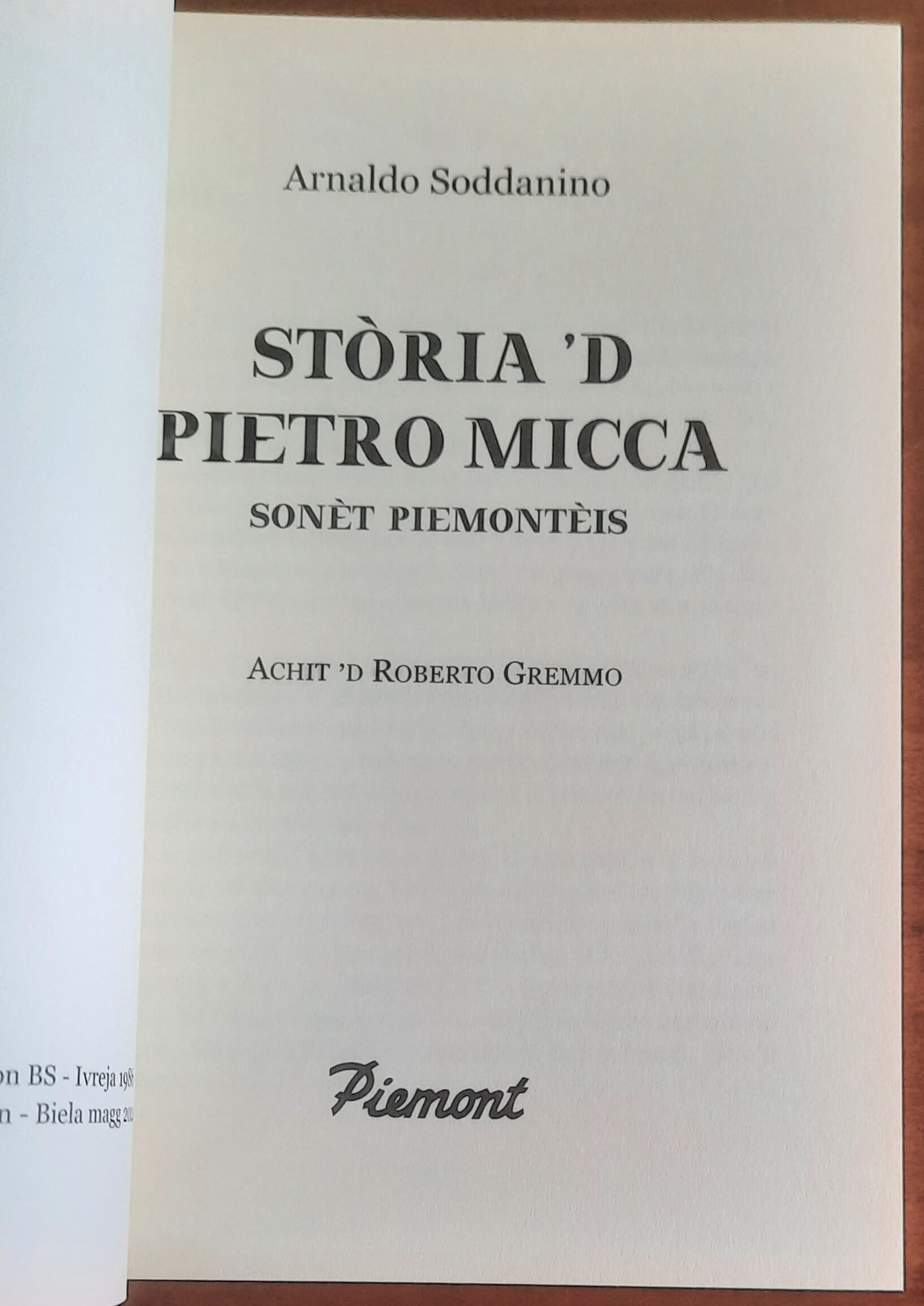 Storia ‘d Pietro Micca. Sonet piemonteis