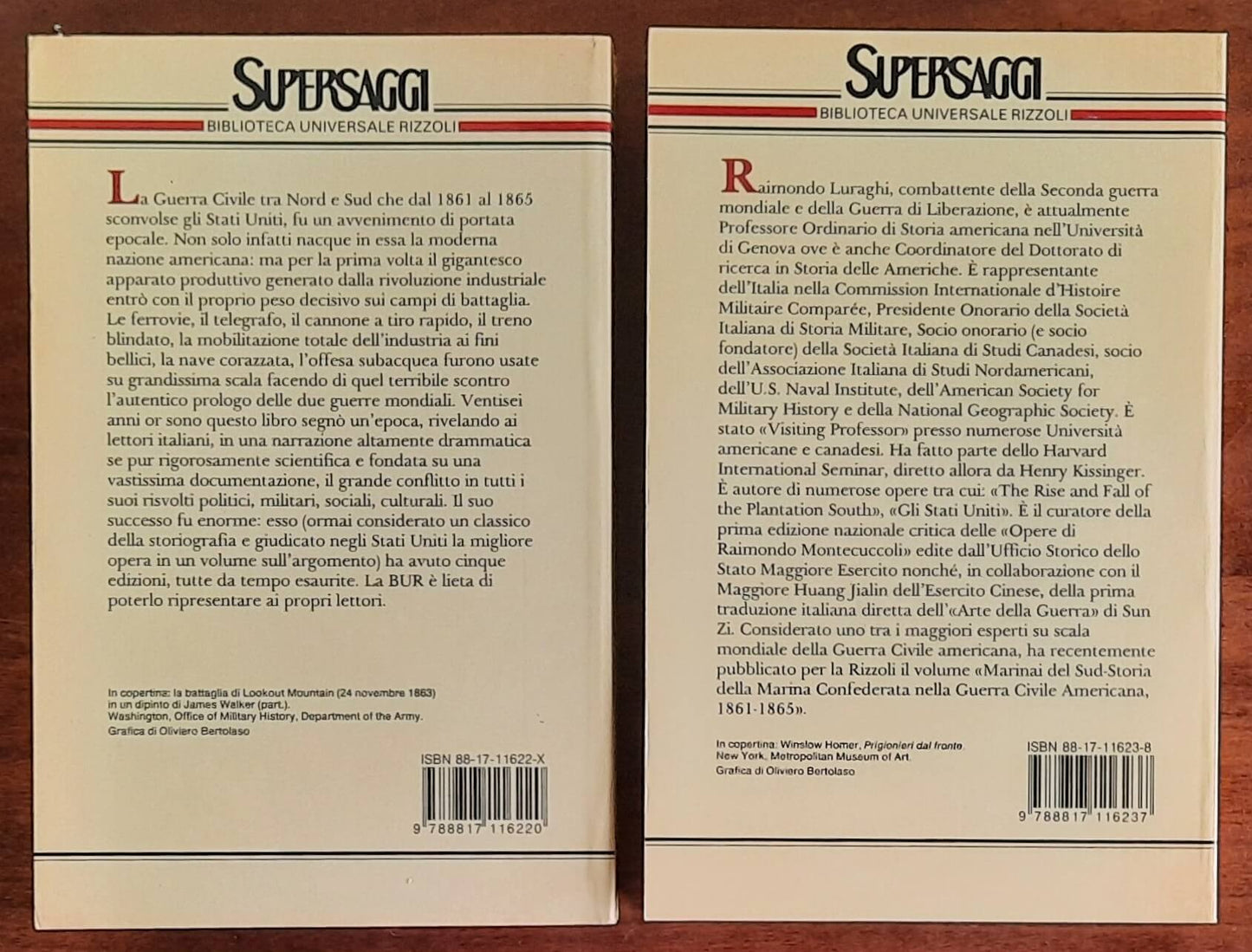 Storia della Guerra civile Americana - in 2 vol - di Raimondo Luraghi - B.U.R