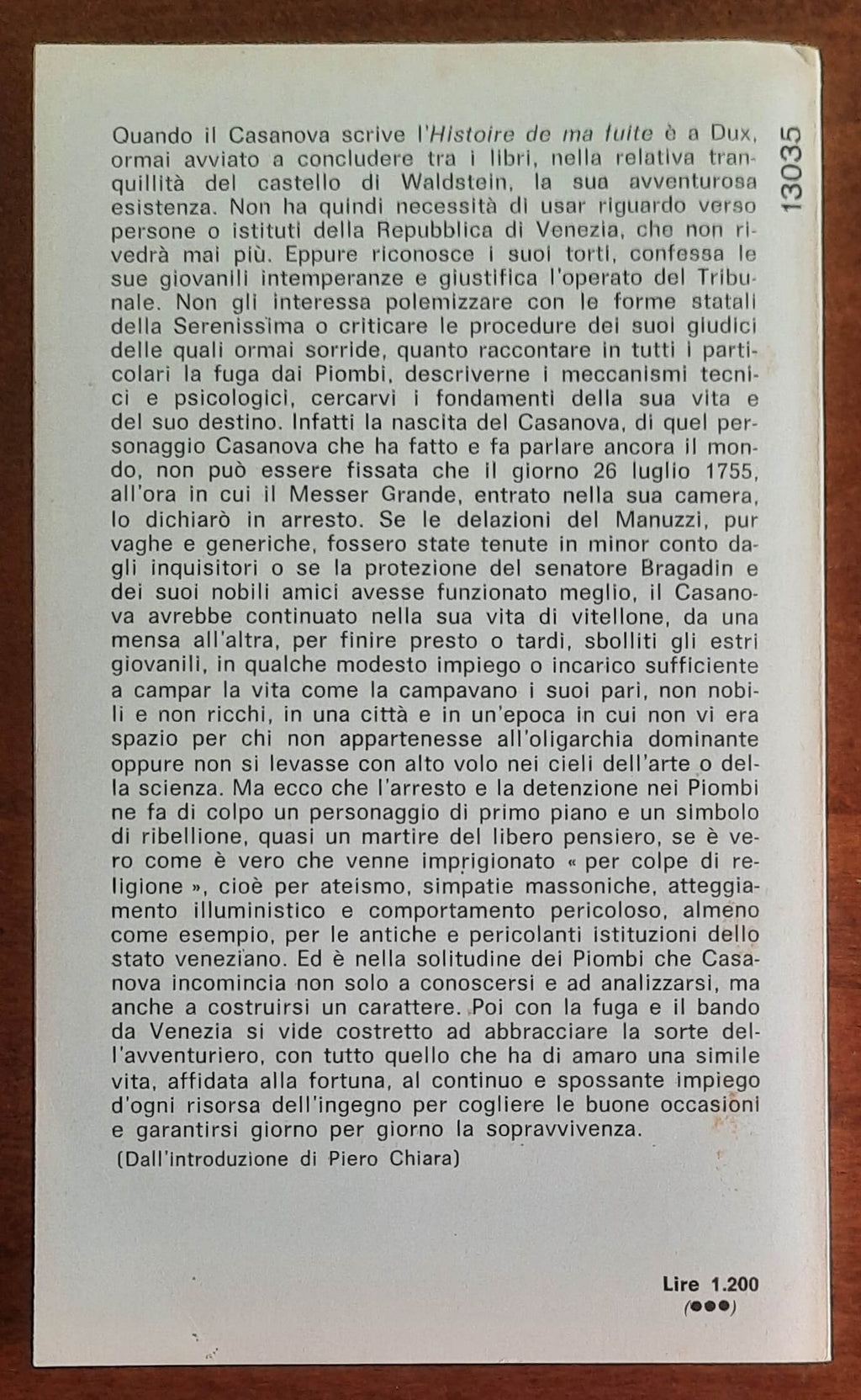 Storia della mia fuga dai Piombi - di Giacomo Casanova