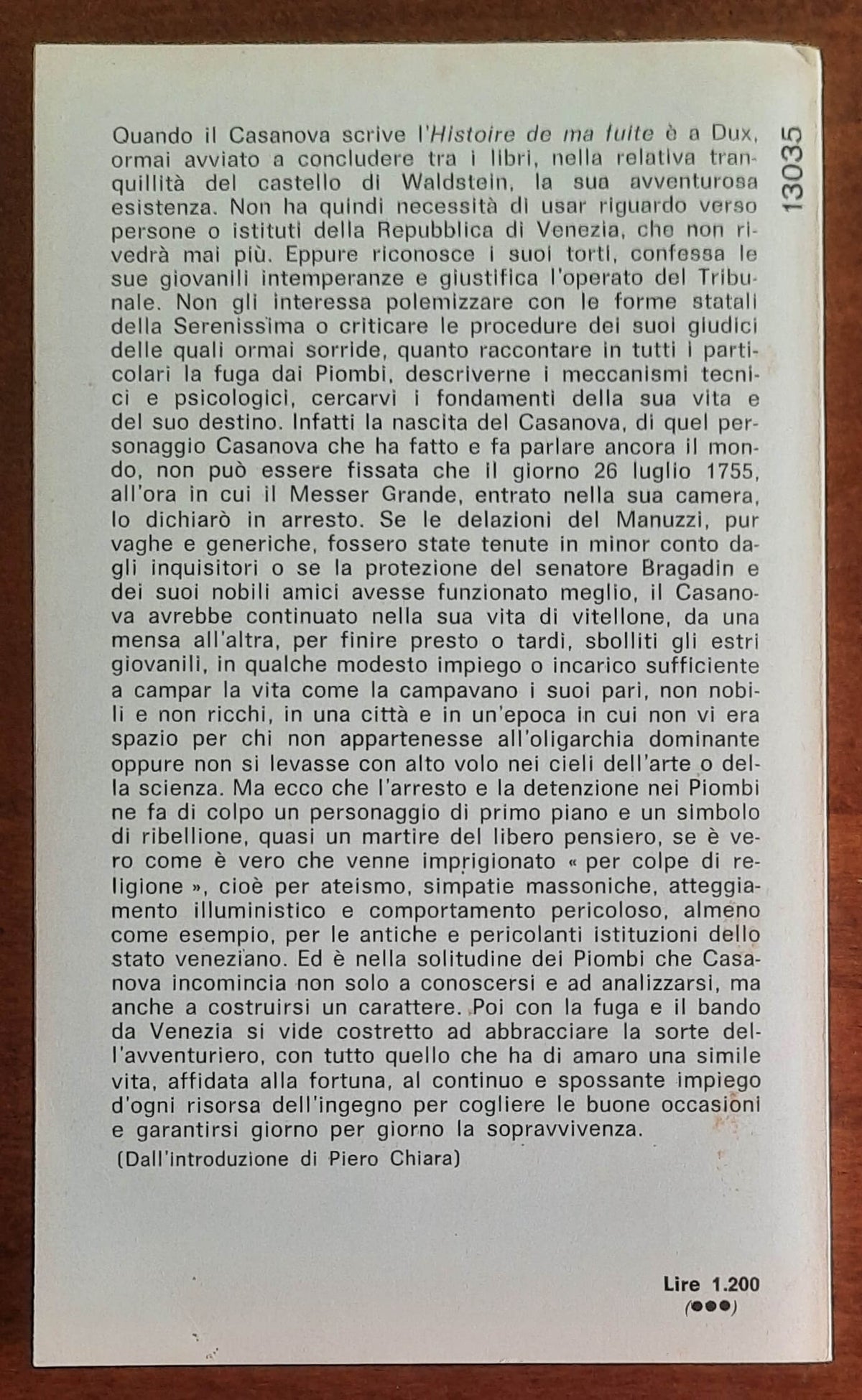 Storia della mia fuga dai Piombi - di Giacomo Casanova