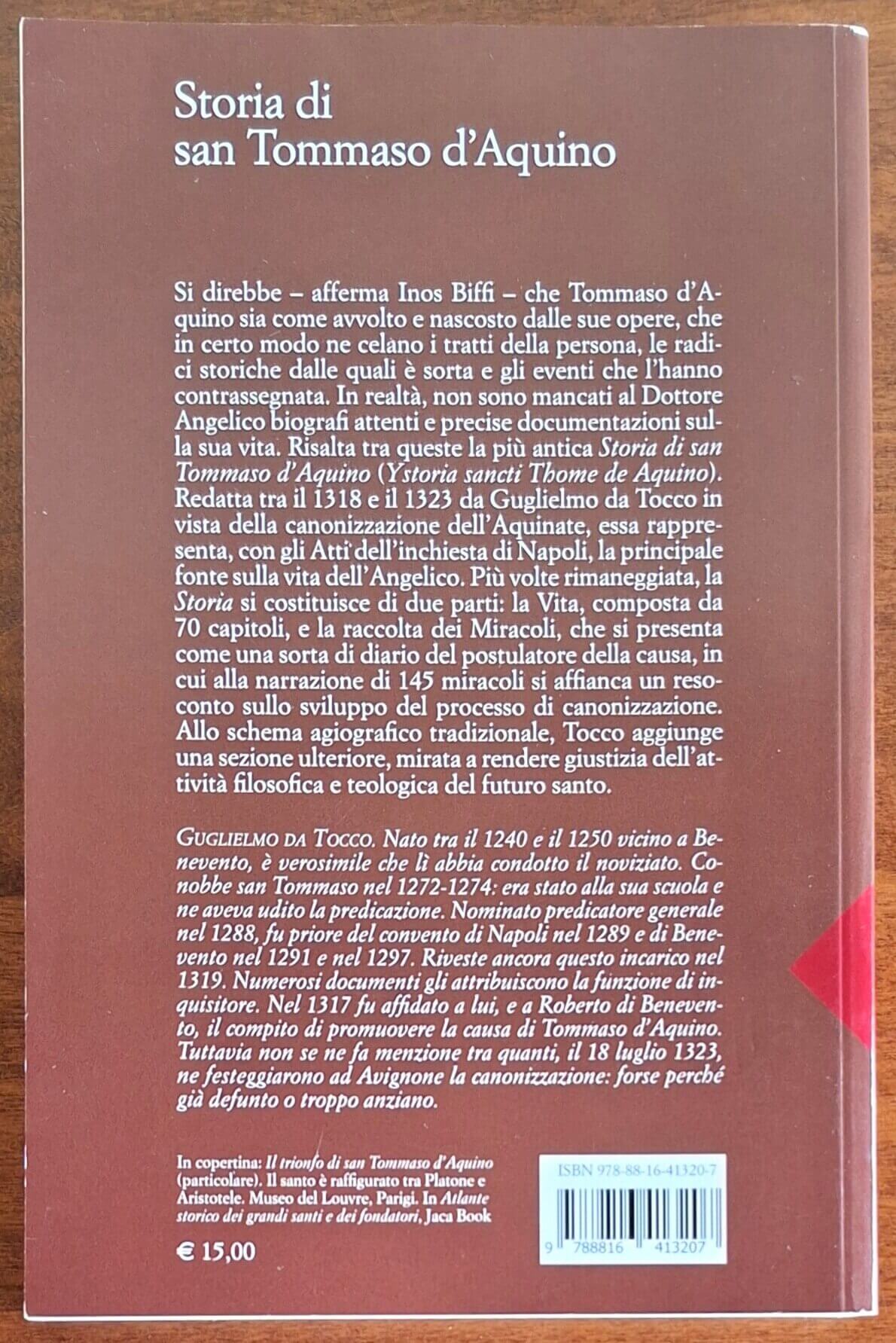 Storia di san Tommaso d'Aquino - Jaca Book - Biblioteca di Cultura Medievale