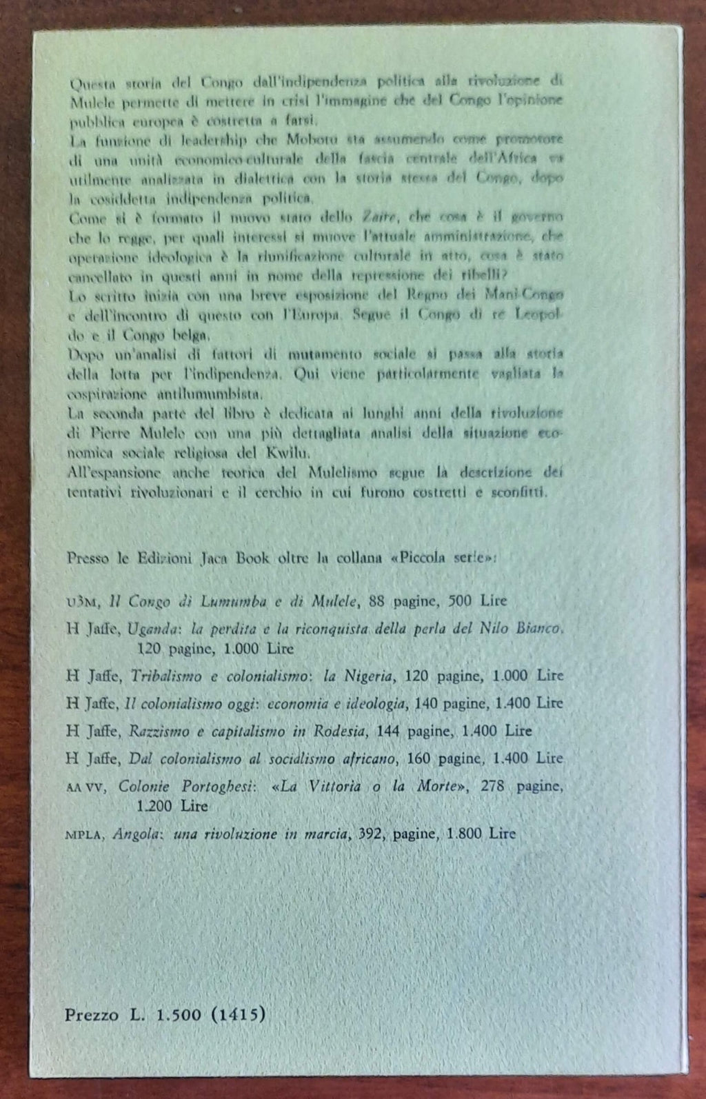 Storia politica del Congo, (Zaire) dall’ indipendenza alla rivoluzione di Mulele