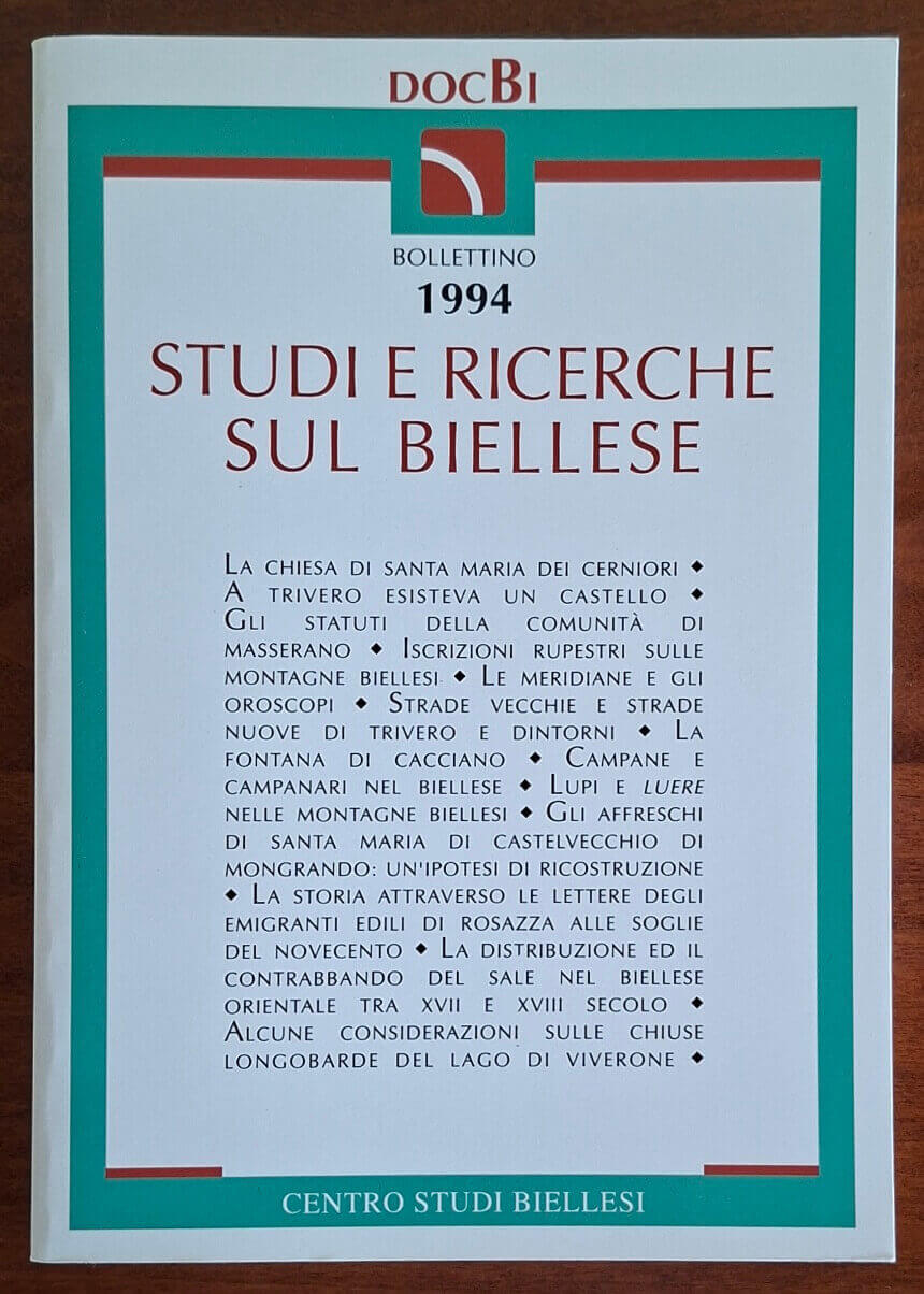 Studi e ricerche sul Biellese - Bollettino DocBi 1994