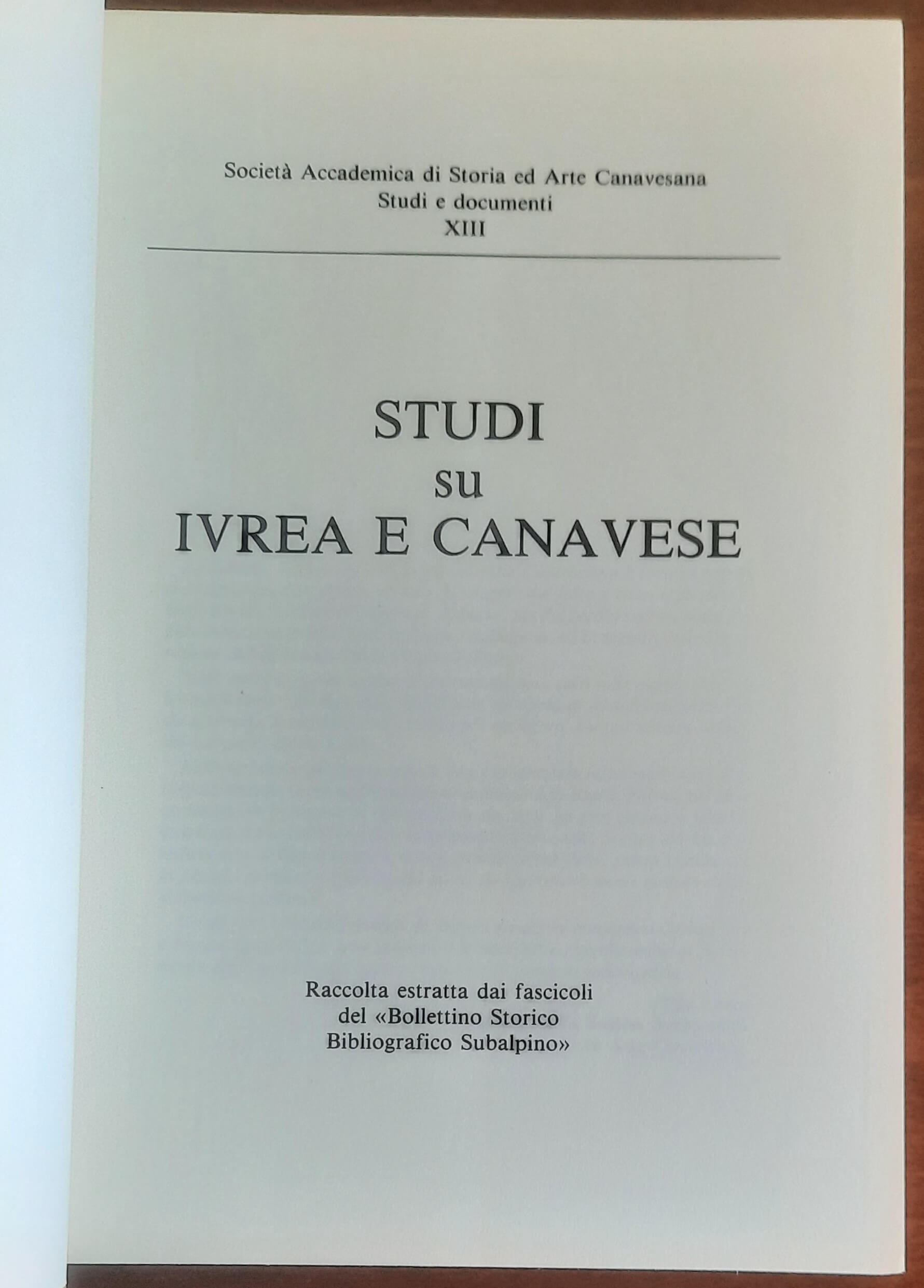 Studi su Ivrea e Canavese - Tipografia Ferraro - Storia ed Arte Canavesana