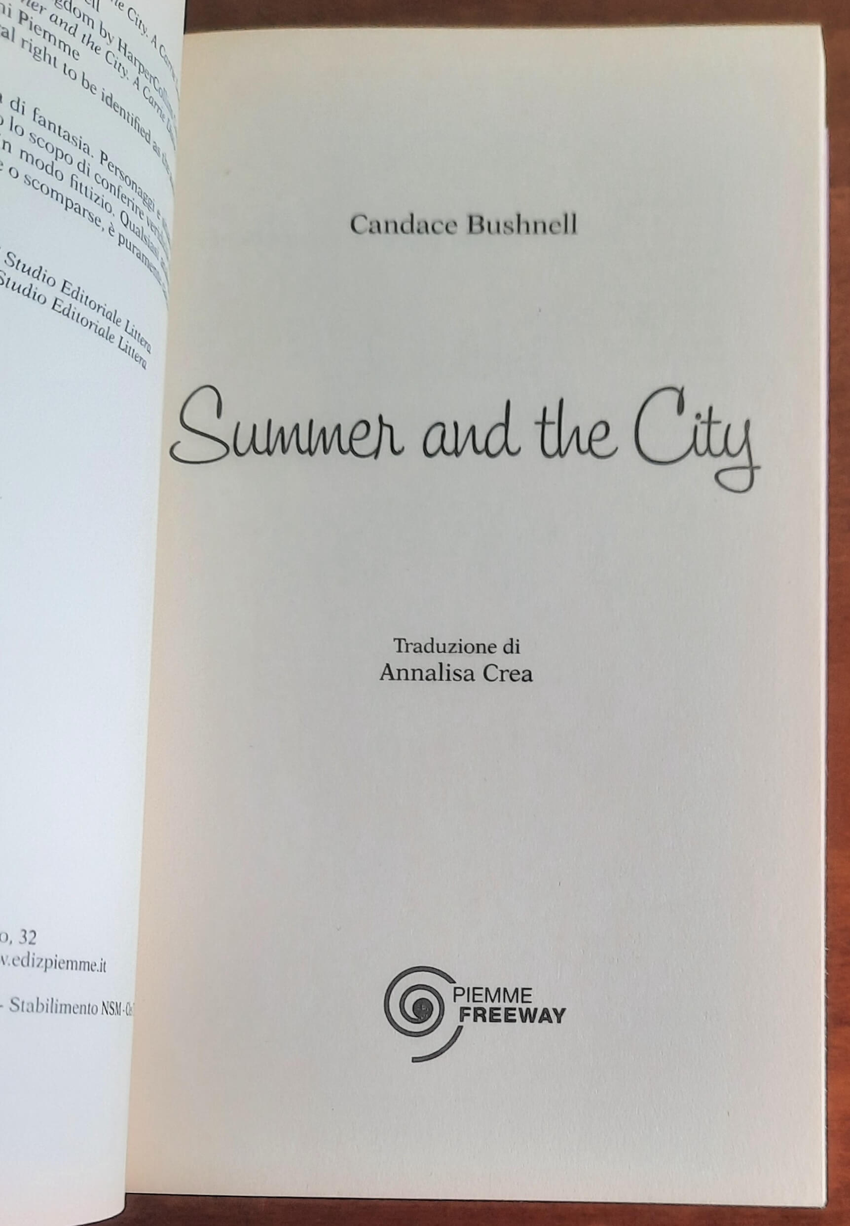 Summer and the City - di Candace Bushnell - Piemme
