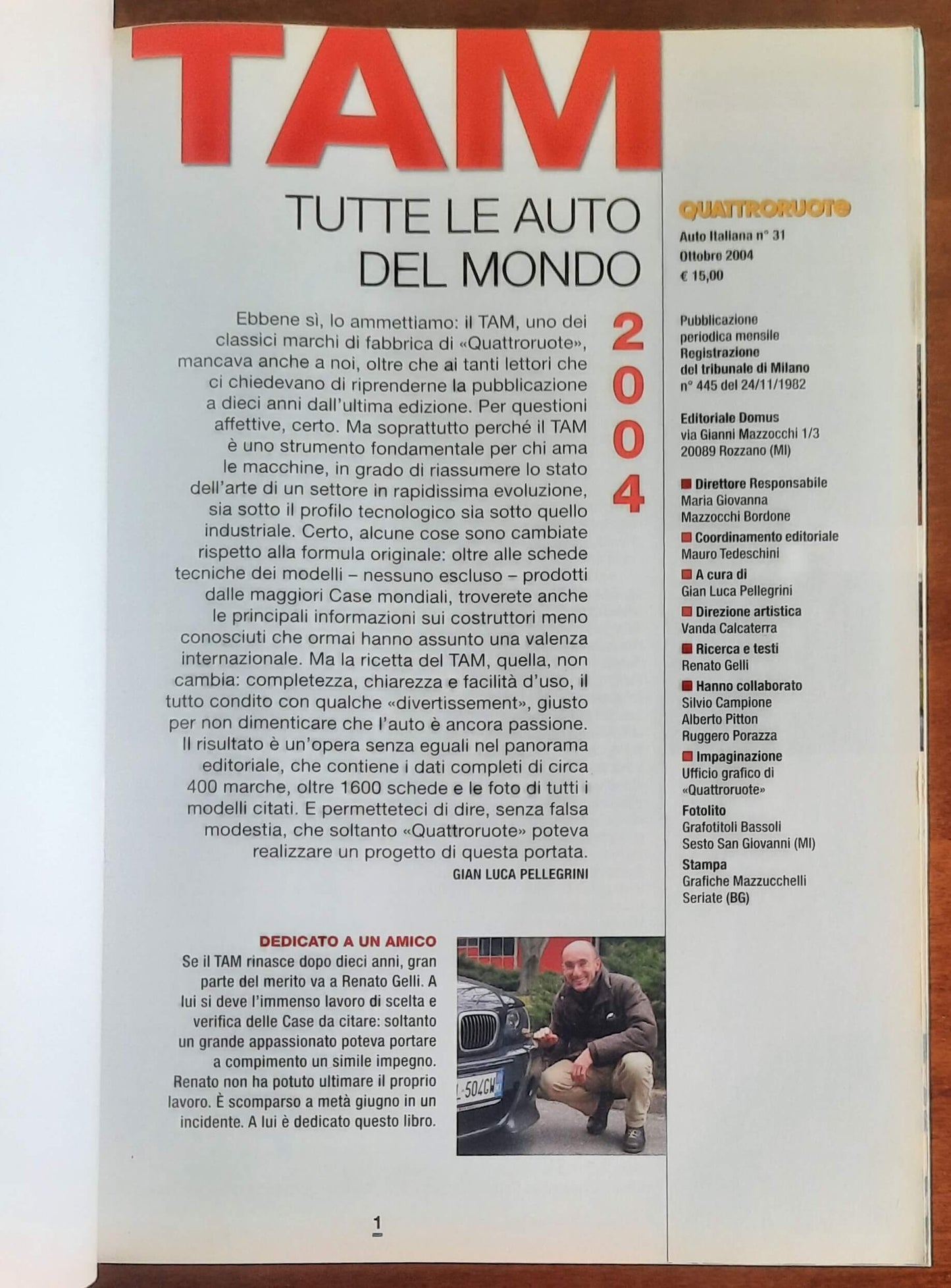 TAM Tutte le Auto del Mondo - Editoriale Domus - Quattroruote - 2004