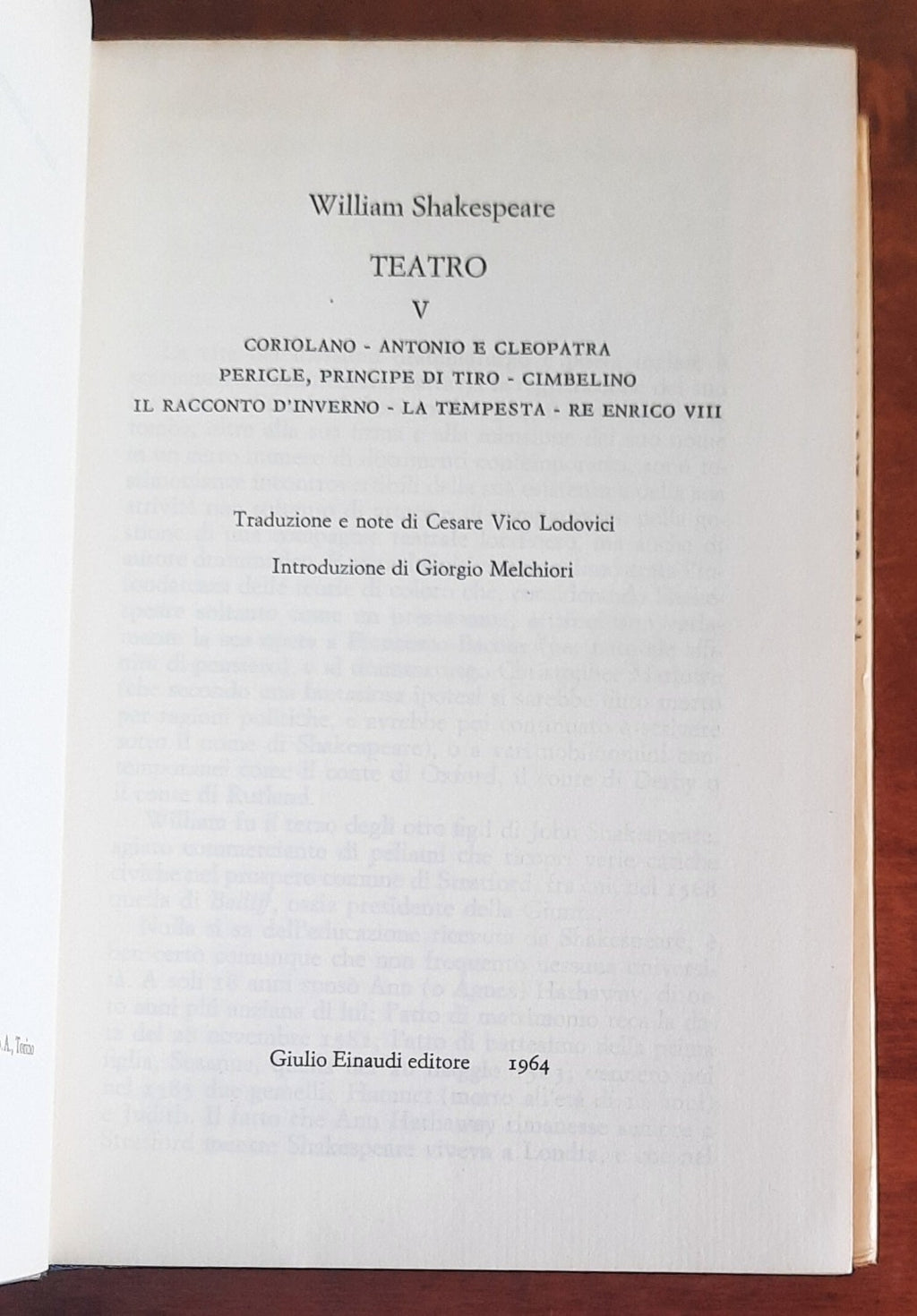 Teatro vol. 5 - di William Shakespeare - Libreria Biellese