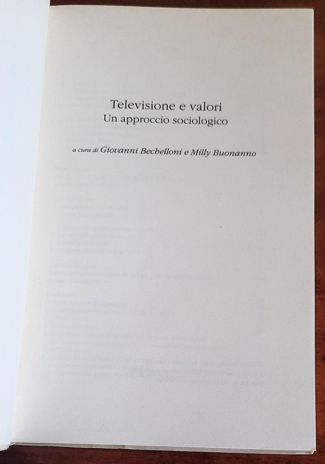 Televisione e valori. Un approccio sociologico