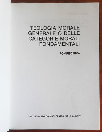 Teologia morale generale o delle categorie morali fondamentali