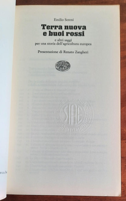 Terra nuova e buoi rossi e altri saggi per una storia dell’agricoltura europea