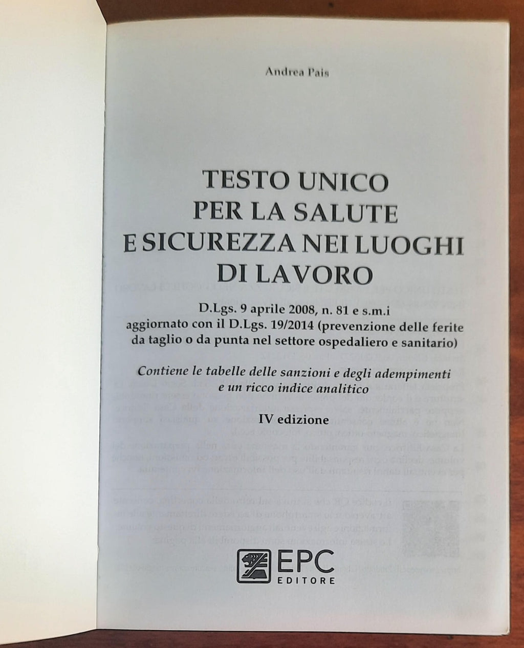 Testo unico per la salute e sicurezza nei luoghi di lavoro - Epc Editore