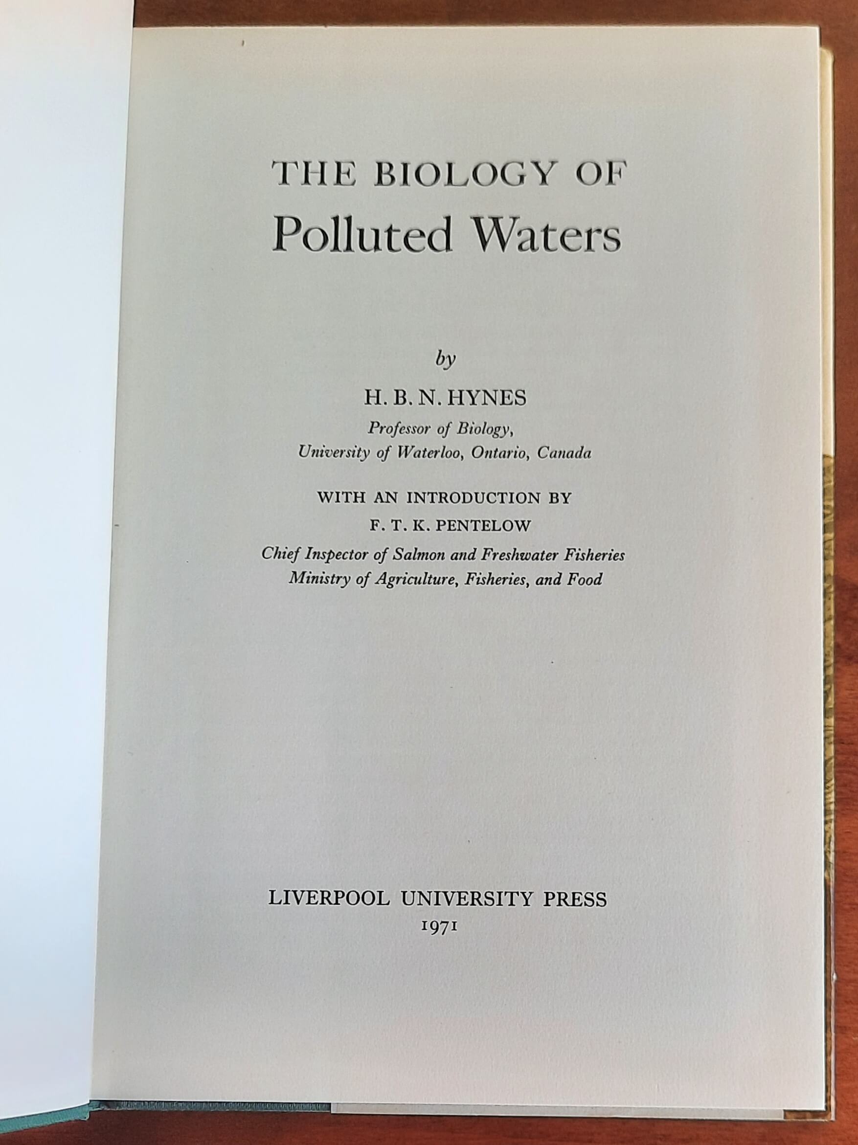 The Biology of Polluted Waters - Liverpool University Press