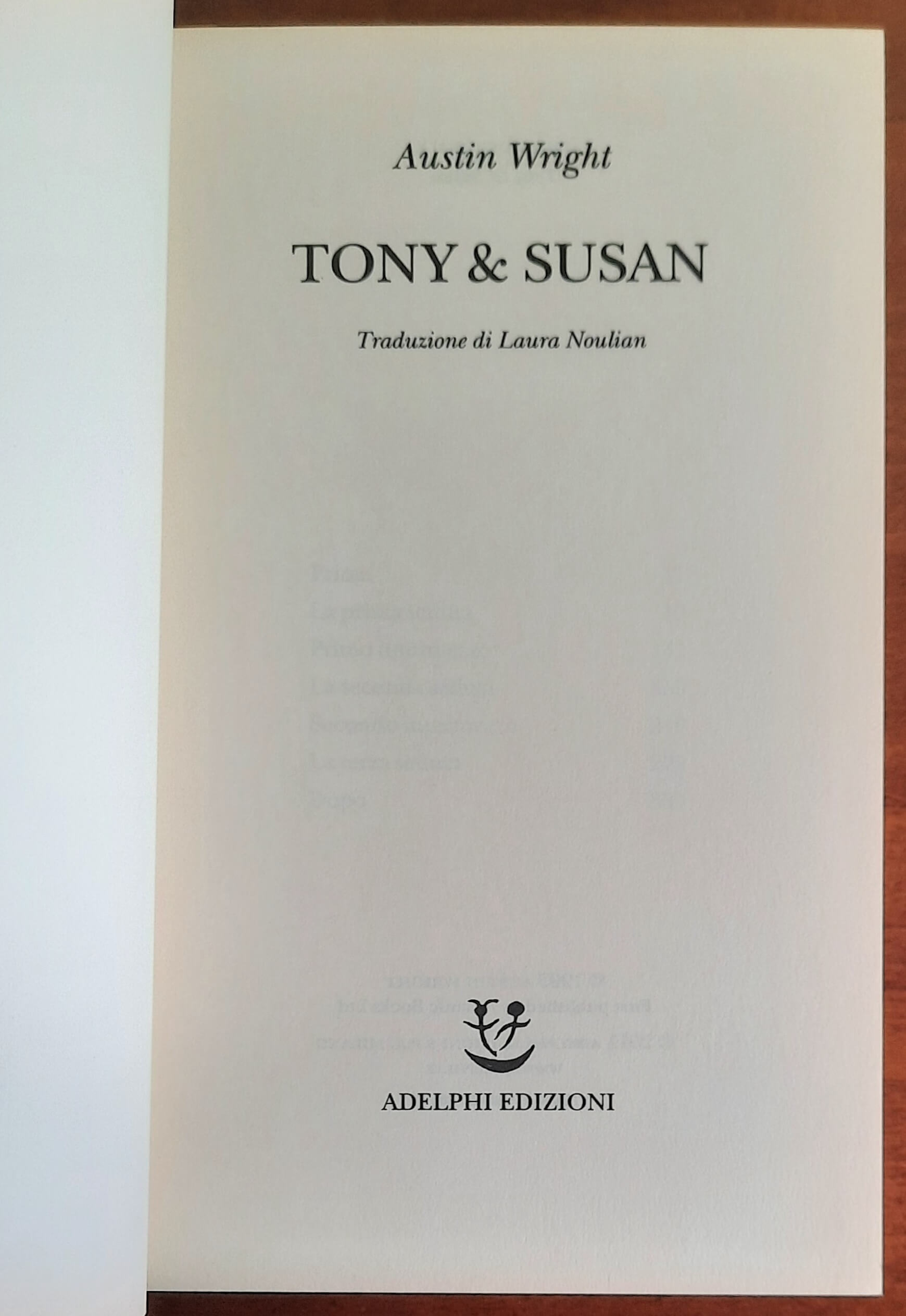 Tony & Susan - di Austin Wright - Adelphi Edizioni