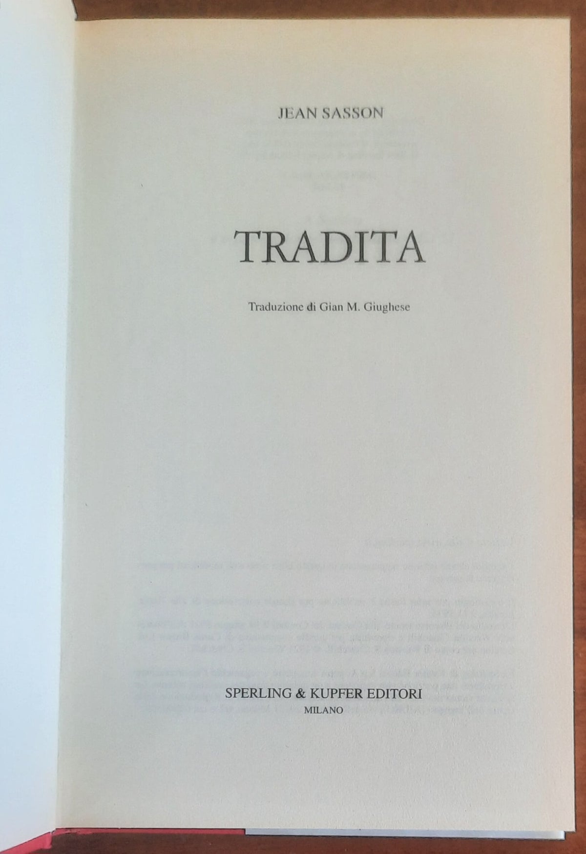Tradita - di Jean P. Sasson - Sperling e Kupfer Editori