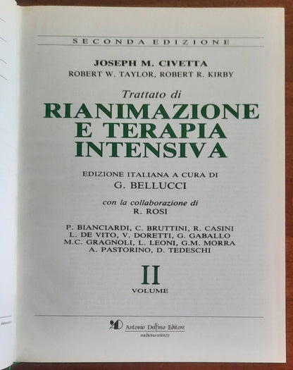 Trattato di Rianimazione e Terapia Intensiva - in 3 vol. - di Joseph M. Civetta