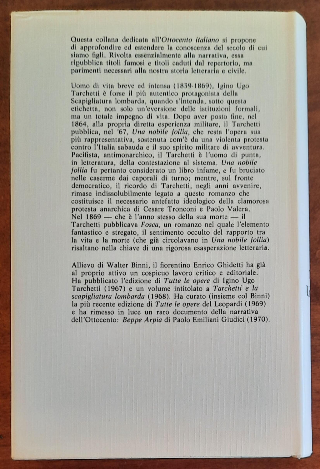 Una nobile follia - Fosca - di Igino Ugo Tarchetti - Vallecchi