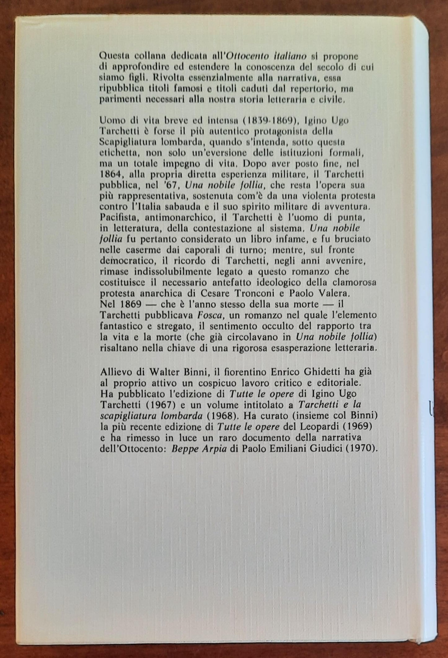 Una nobile follia - Fosca - di Igino Ugo Tarchetti - Vallecchi