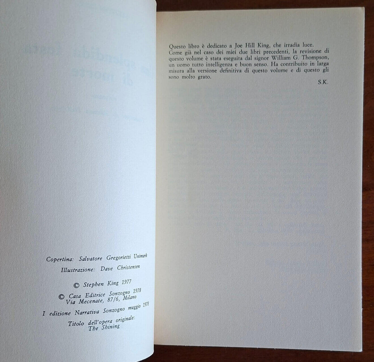 Una splendida festa di morte - Stephen King - Sonzogno - 1° ediz. 1978