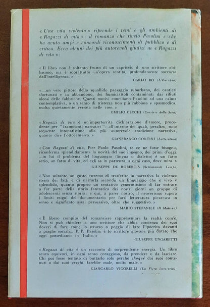 Una vita violenta - di Pier Paolo Pasolini - Garzanti