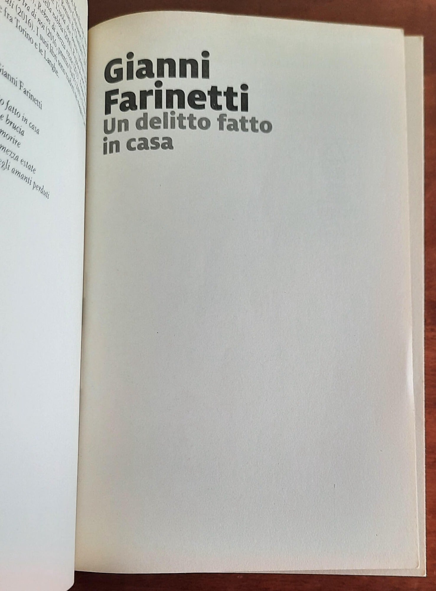 Un delitto fatto in casa - di Gianni Farinetti - Marsilio