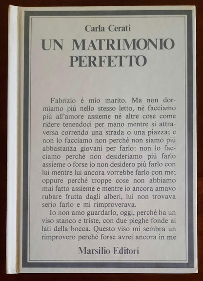 Un matrimonio perfetto - di Carla Cerati - Marsilio