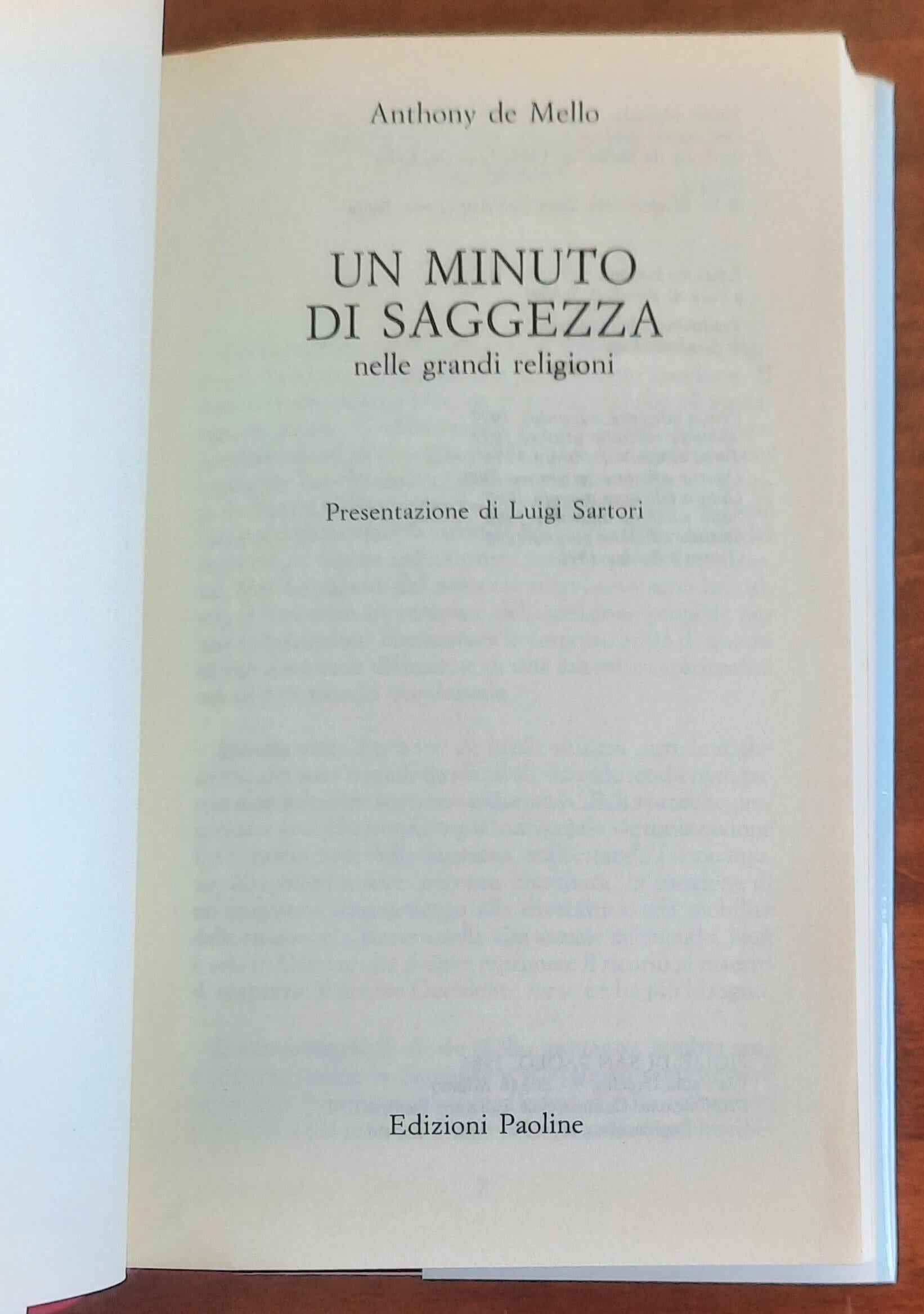 Un minuto di saggezza nelle grandi religioni - di Anthony De Mello - Ed. Paoline