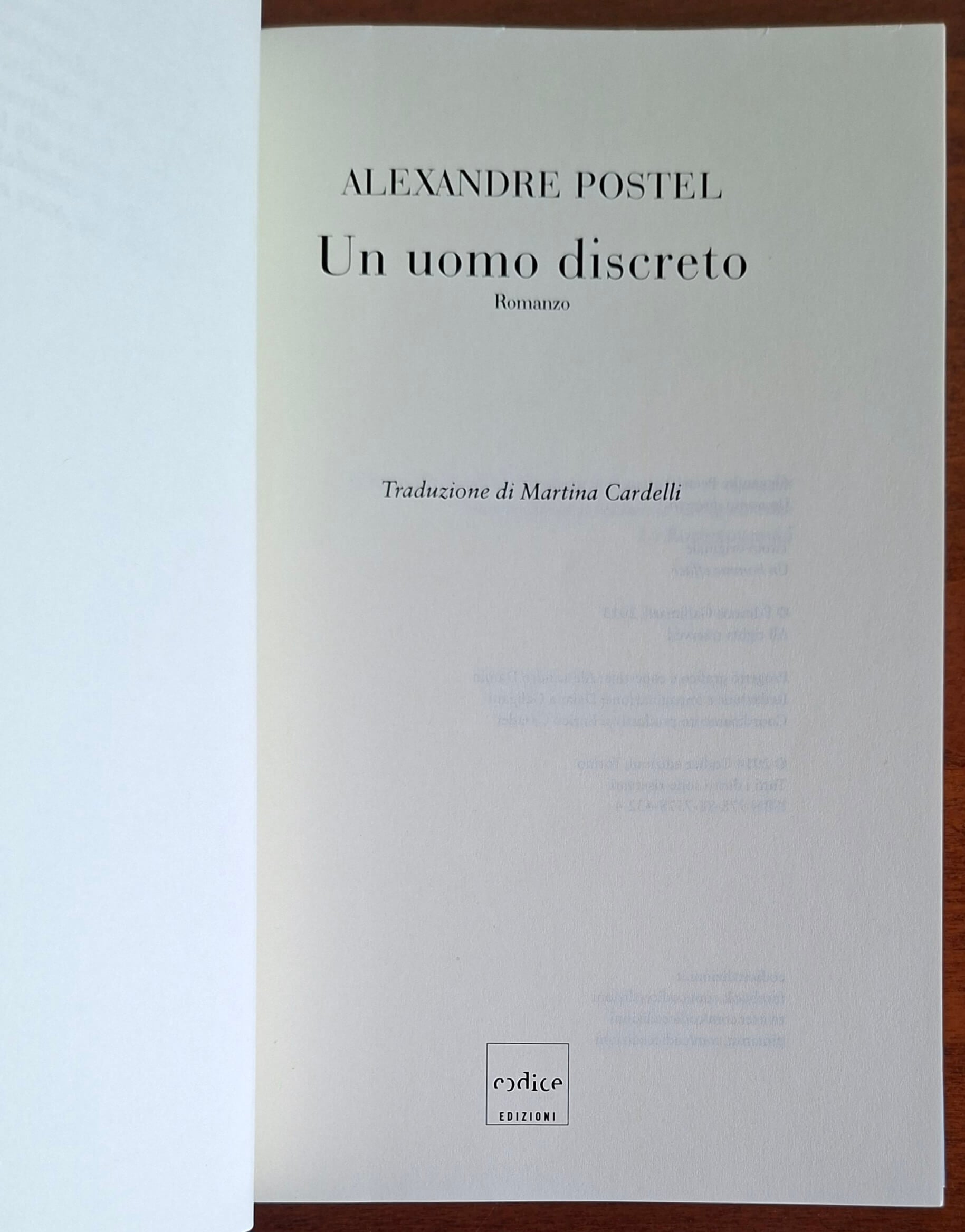 Un uomo discreto - di Alexandre Postel