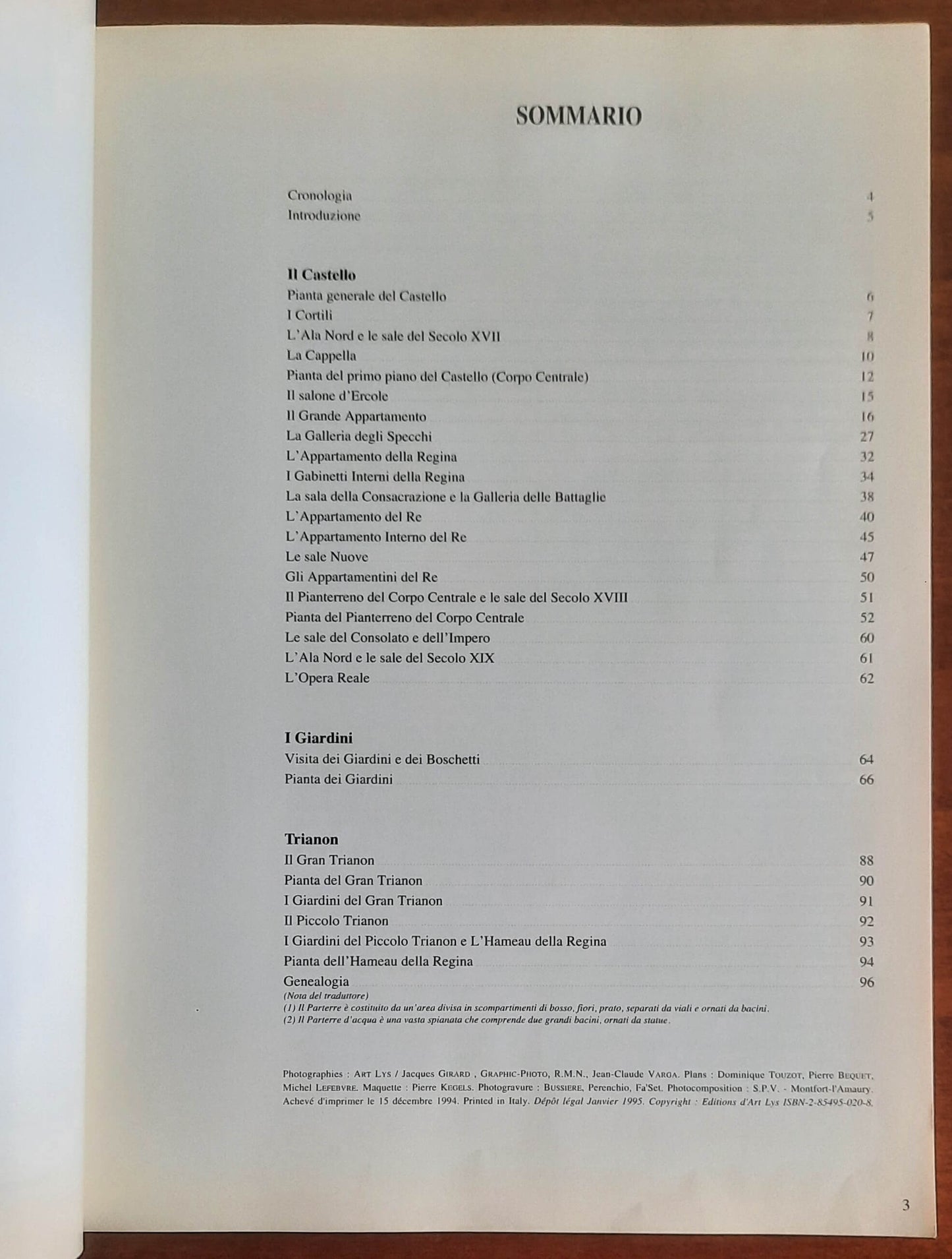 Versailles. Visita del castello, di giardini e di Trianon; descrizione e piante complete