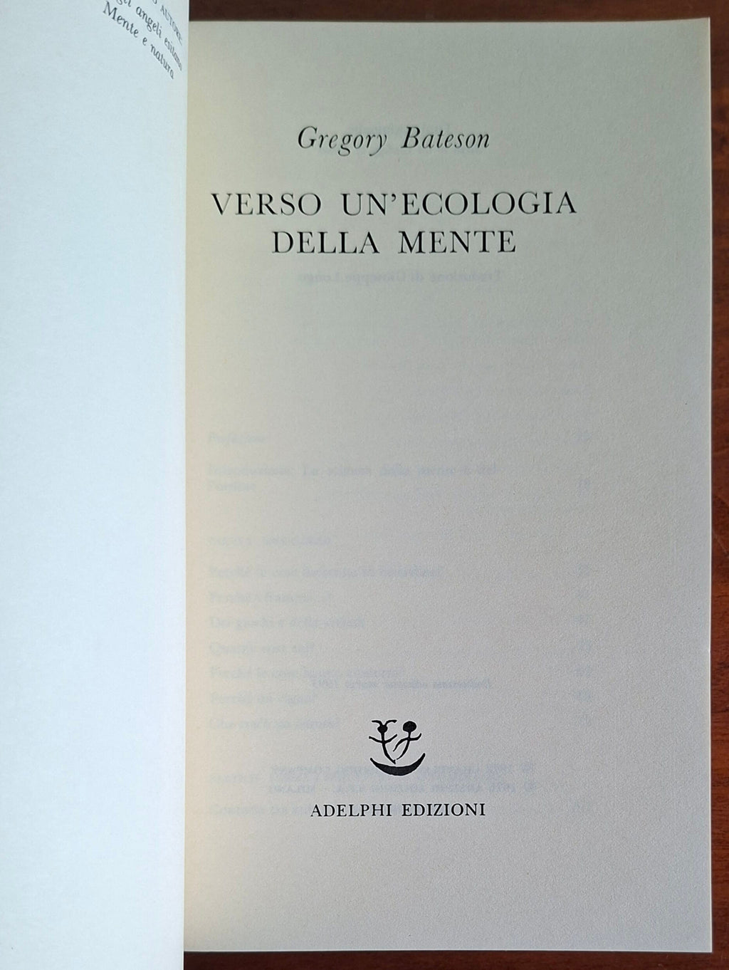 Verso un'ecologia della mente - Gregory Bateson - Adelphi
