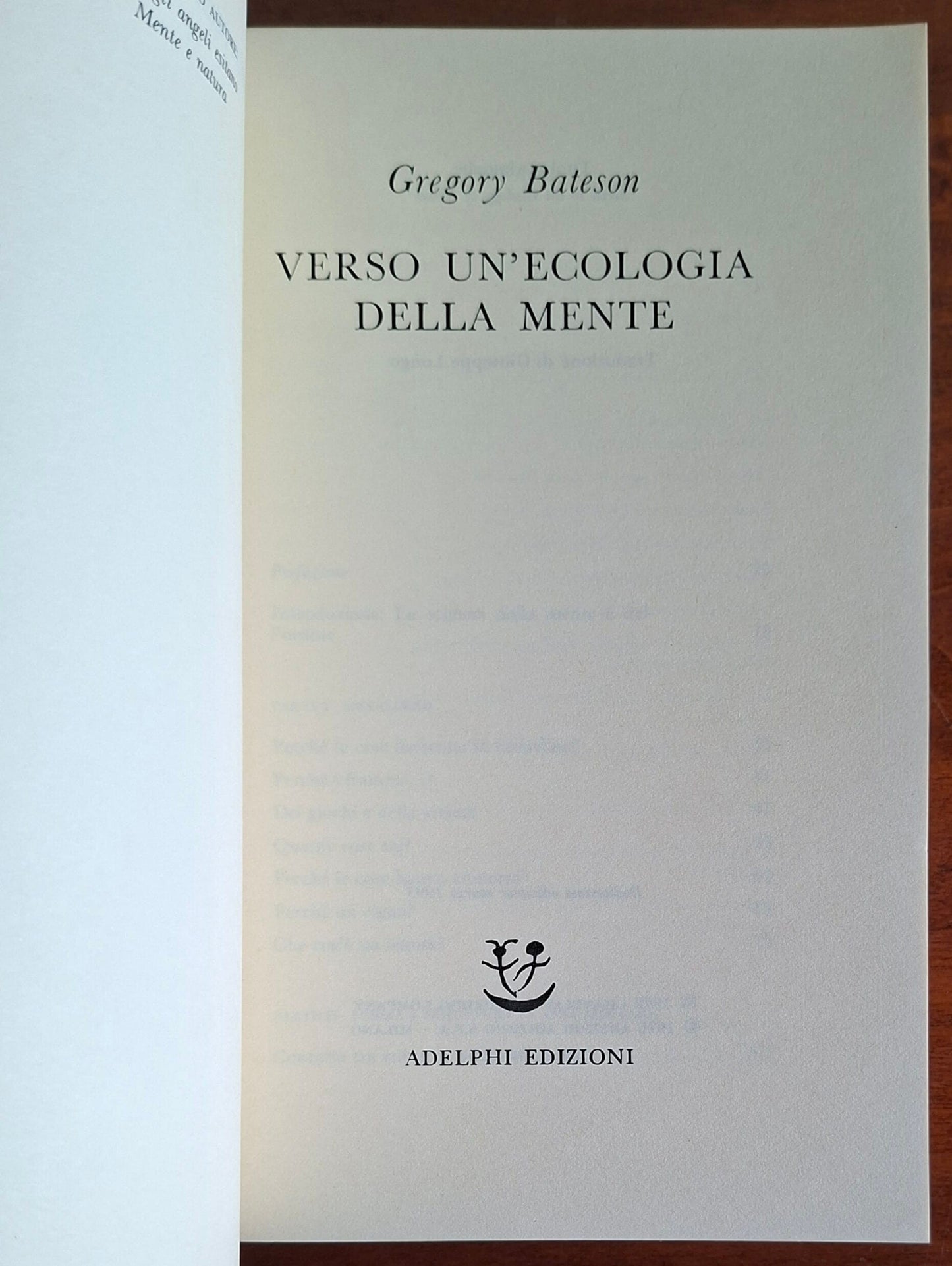 Verso un'ecologia della mente - Gregory Bateson - Adelphi