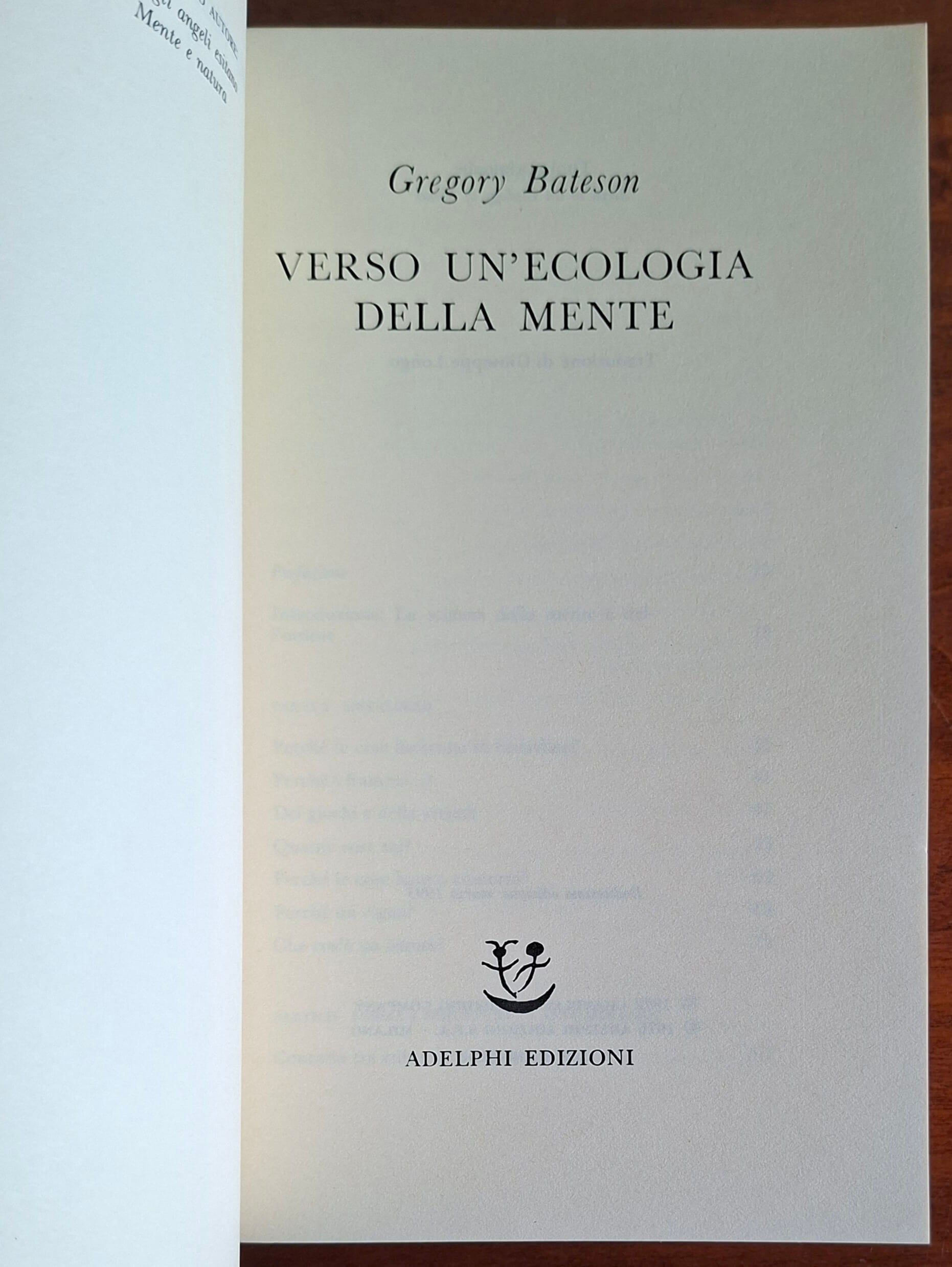 Verso un'ecologia della mente - Gregory Bateson - Adelphi