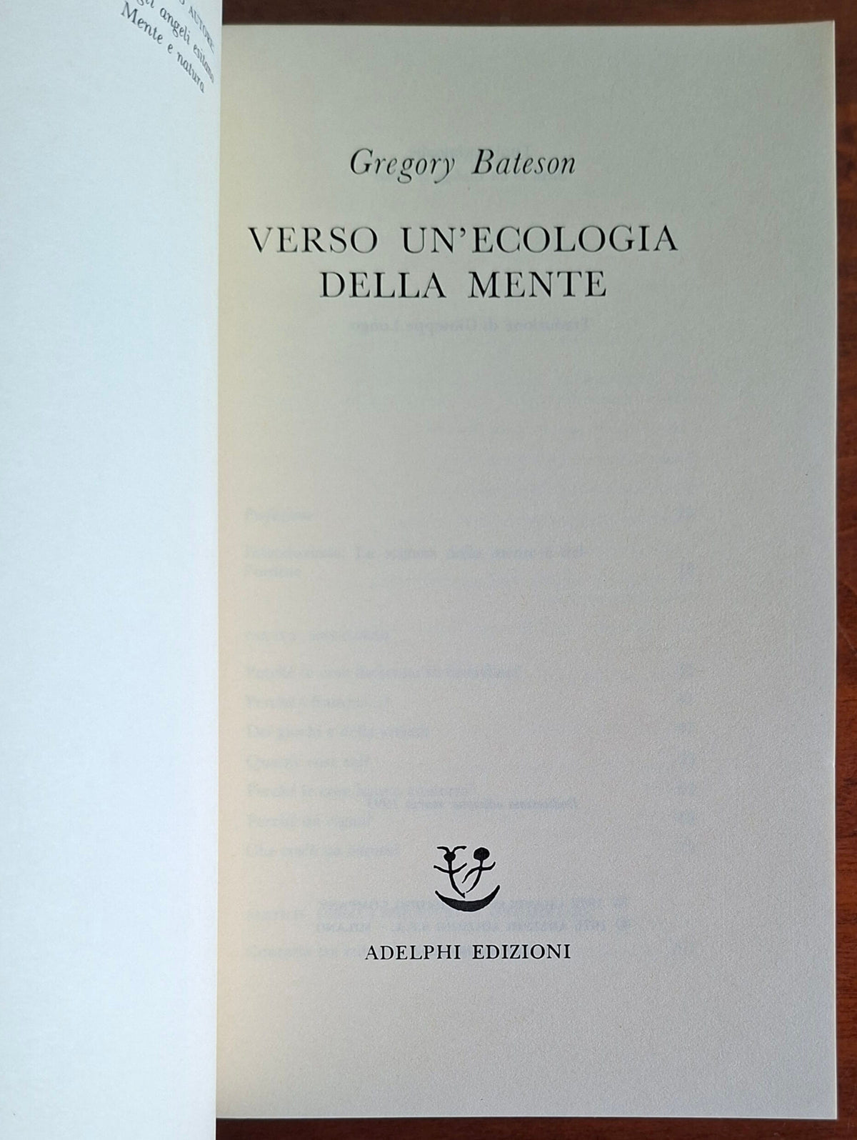 Verso un'ecologia della mente - Gregory Bateson - Adelphi