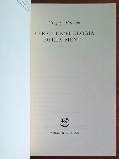 Verso un'ecologia della mente - Gregory Bateson - Adelphi
