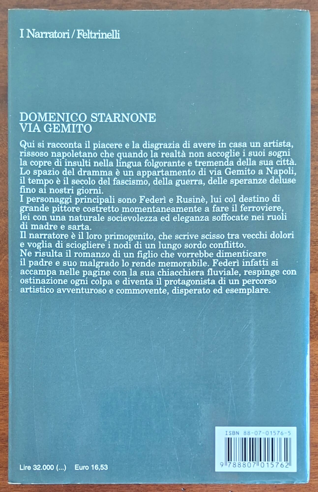 Via Gemito - di Domenico Starnone - Feltrinelli