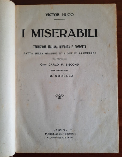 Victor Hugo - I miserabili - Madella Ed. - 1928