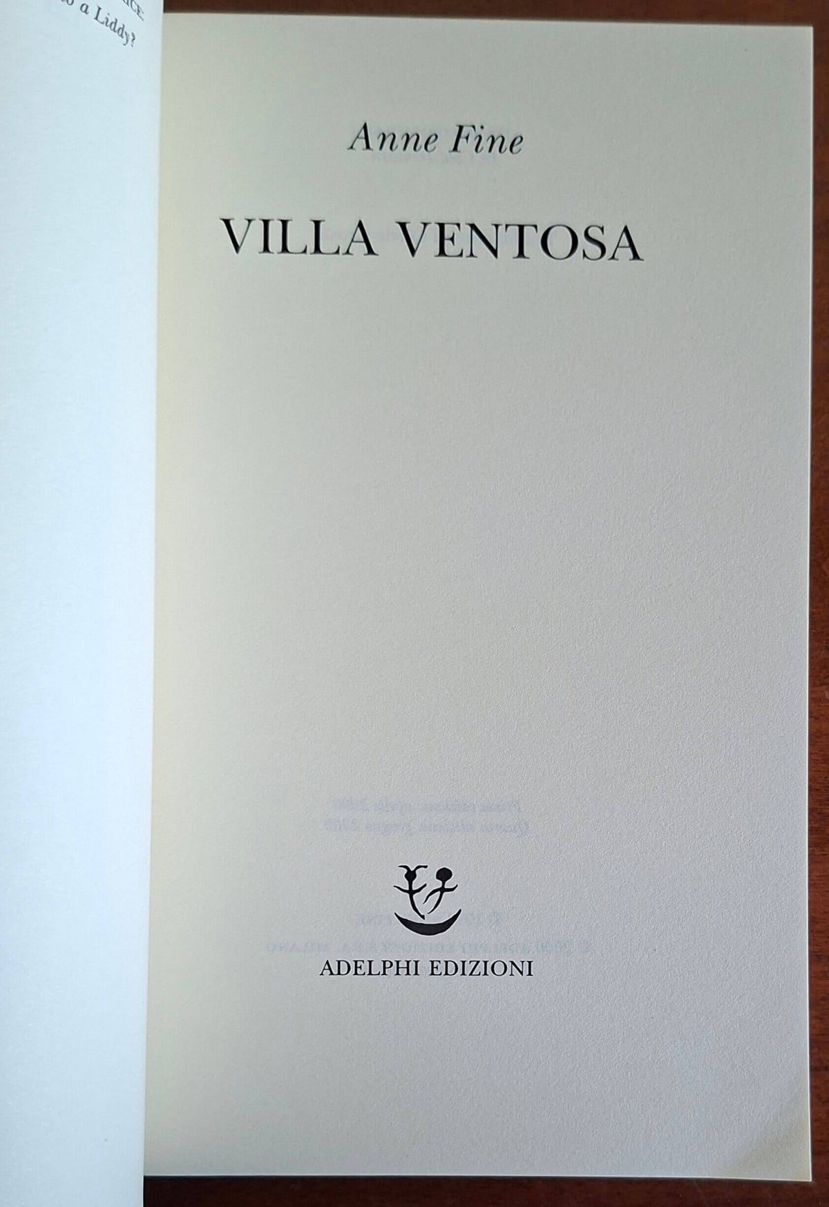 Villa Ventosa - di Anne Fine - Adelphi
