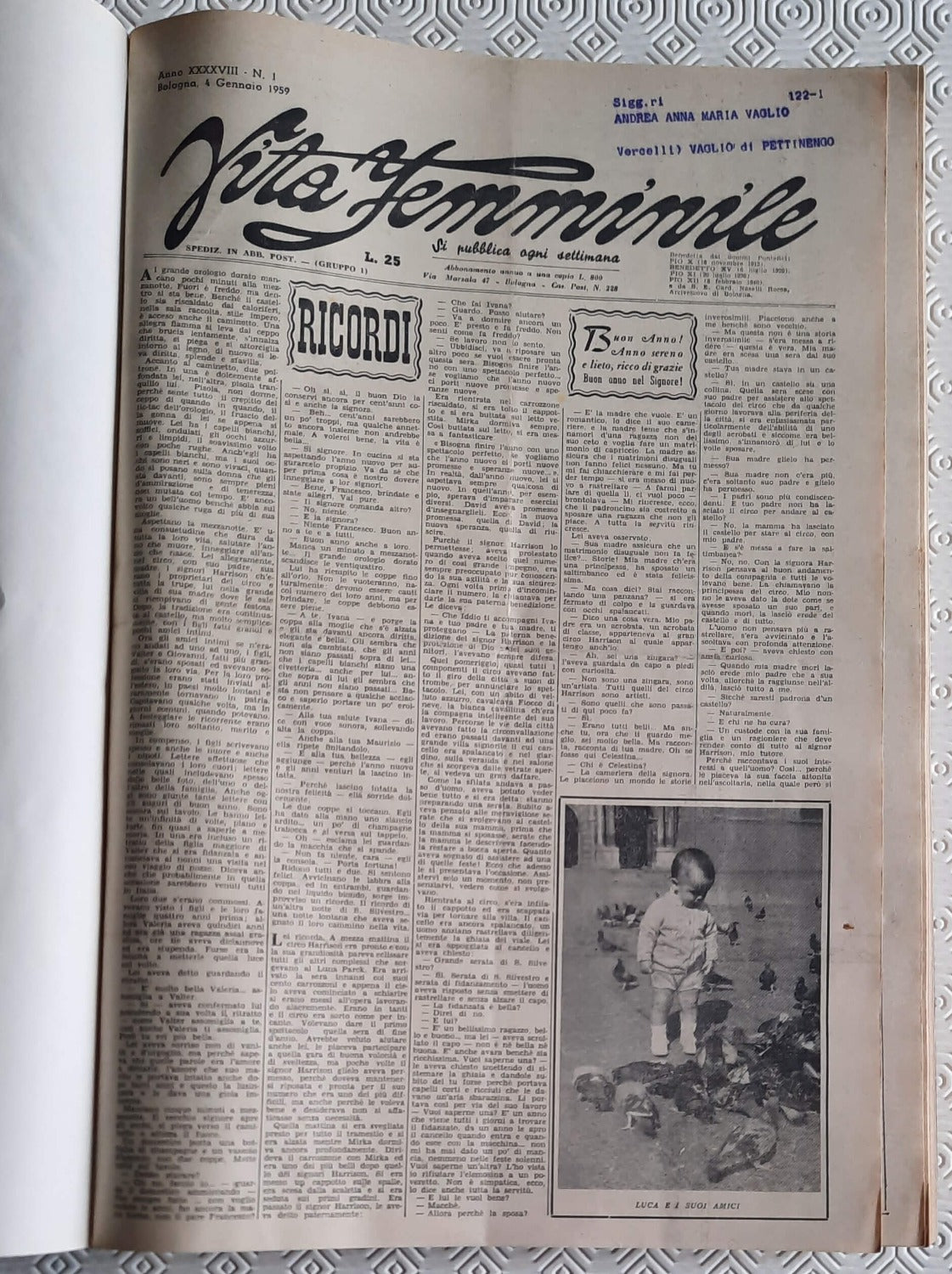 Vita femminile dal n. 01-1959 al n. 52-1962 - 209 riviste