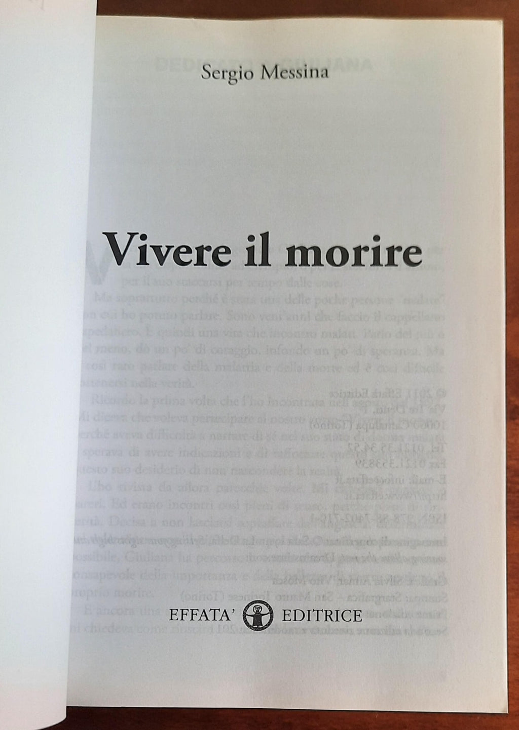 Vivere il morire - di Sergio Messina - Effata Editrice