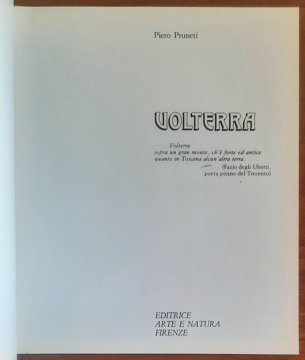 Volterra - Editrice Arte E Natura