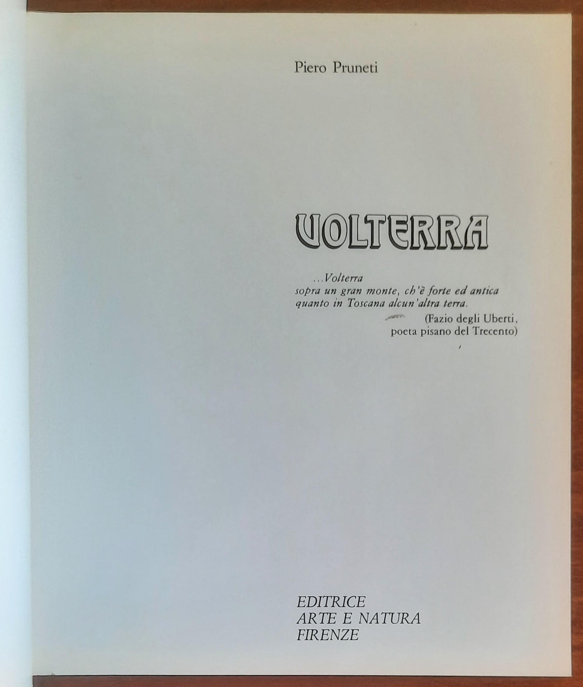 Volterra - Editrice Arte E Natura