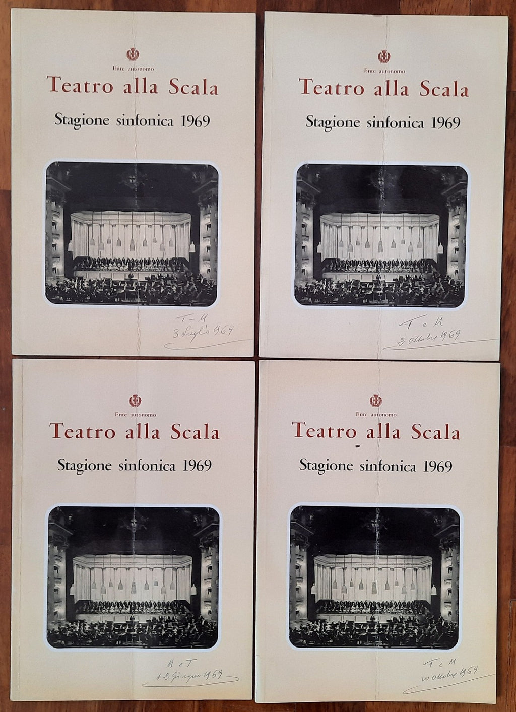 4 libretti Teatro alla Scala - Stagione Sinfonica 1969 - Libreria Biellese