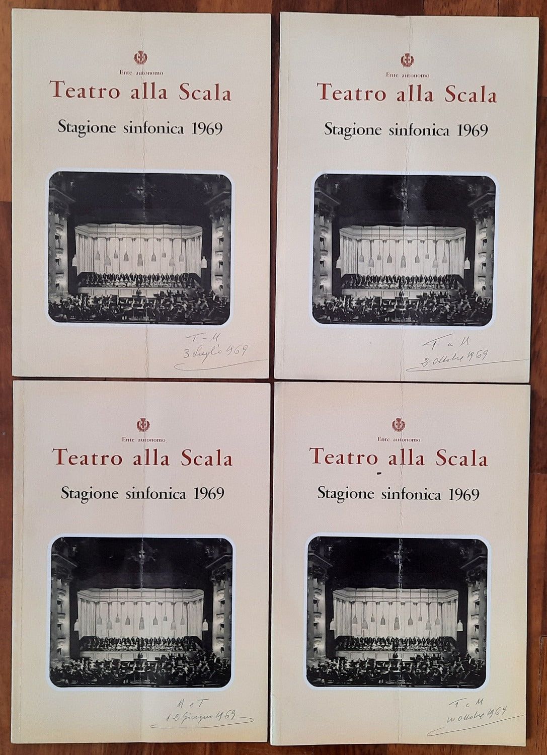 4 libretti Teatro alla Scala - Stagione Sinfonica 1969 - Libreria Biellese